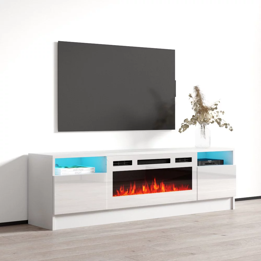 Duke 01 WH-EF Fireplace TV Stand for TVs up to 70