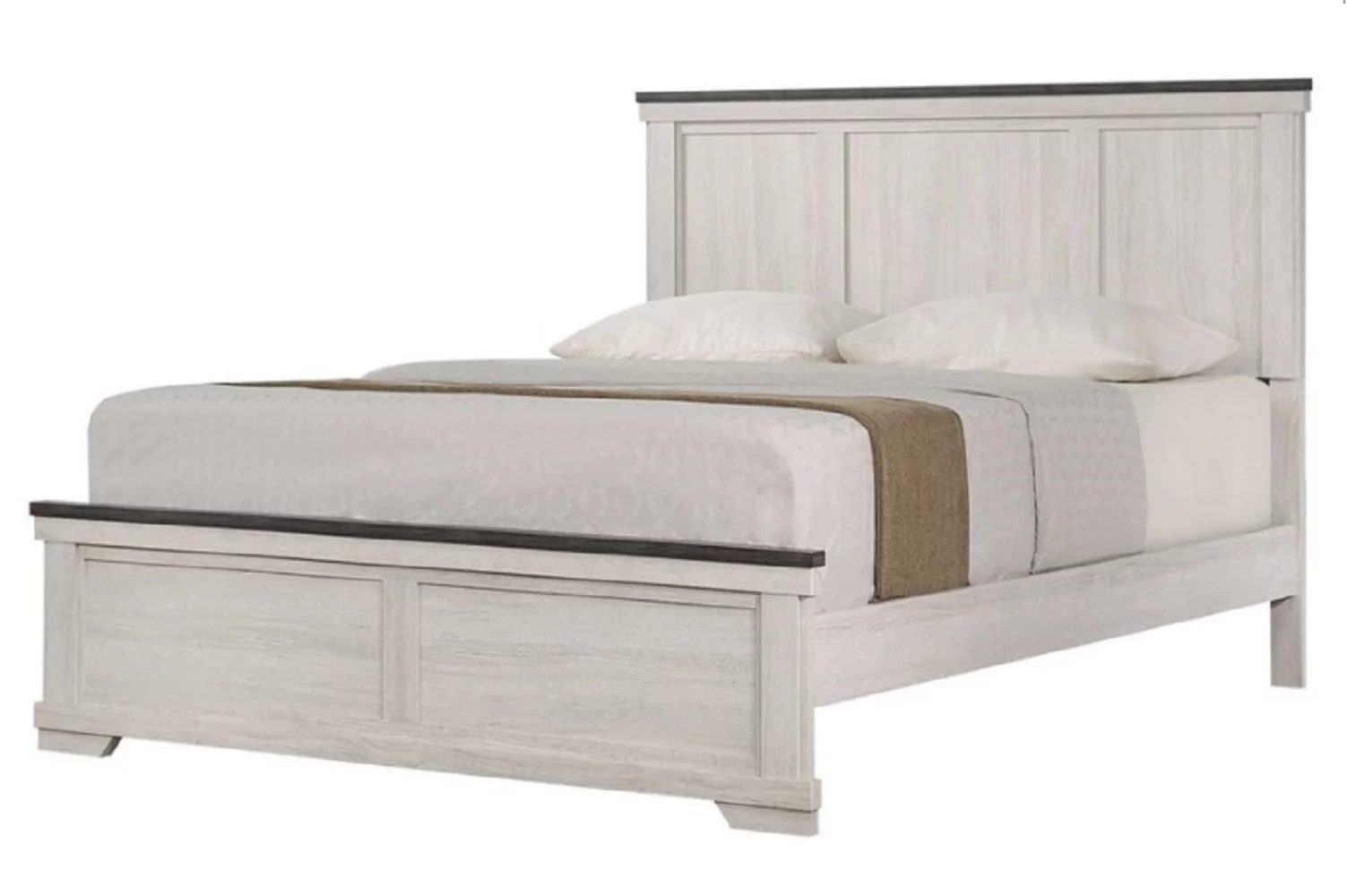 Contemporary 1pc Cottage Style Panel Full Size Bed Bedroom Wooden Furniture Chalk Finish