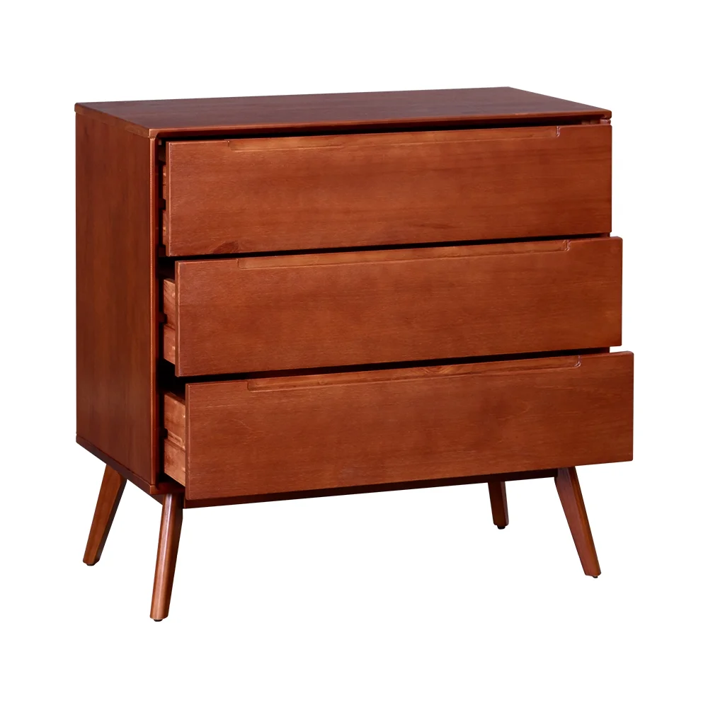 California Mid-Century Wood 3-Drawer Dresser,Storage Night Stand,Entryway Chest with 3 Drawers