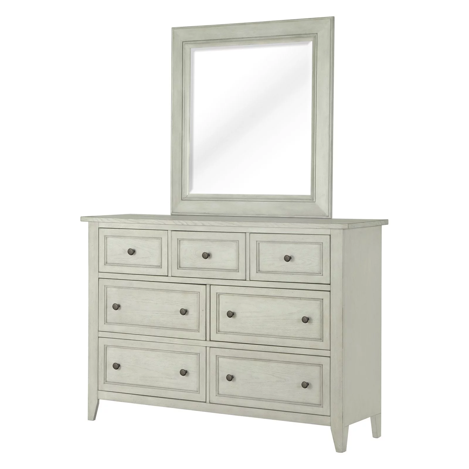 Magnussen Raelynn Portrait Concave Framed Mirror in Weathered White