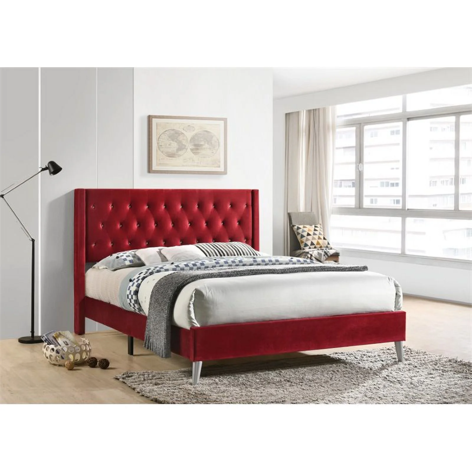 Glory Furniture Bergen G1628-KB-UP King Bed , CHERRY