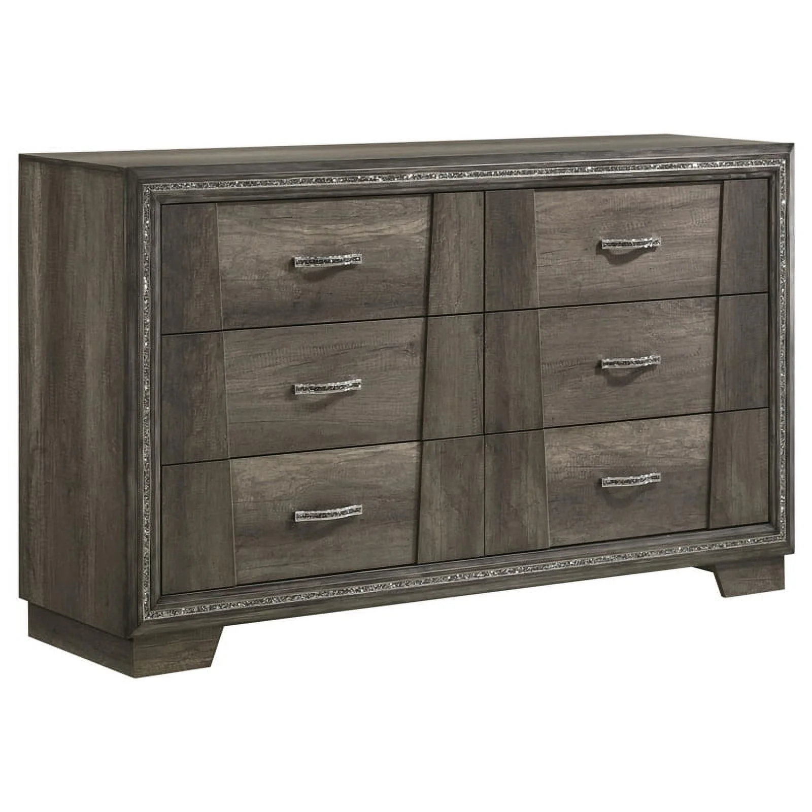 Pemberly Row 5-piece Transitional Wood Frame Queen Bedroom Set in Gray
