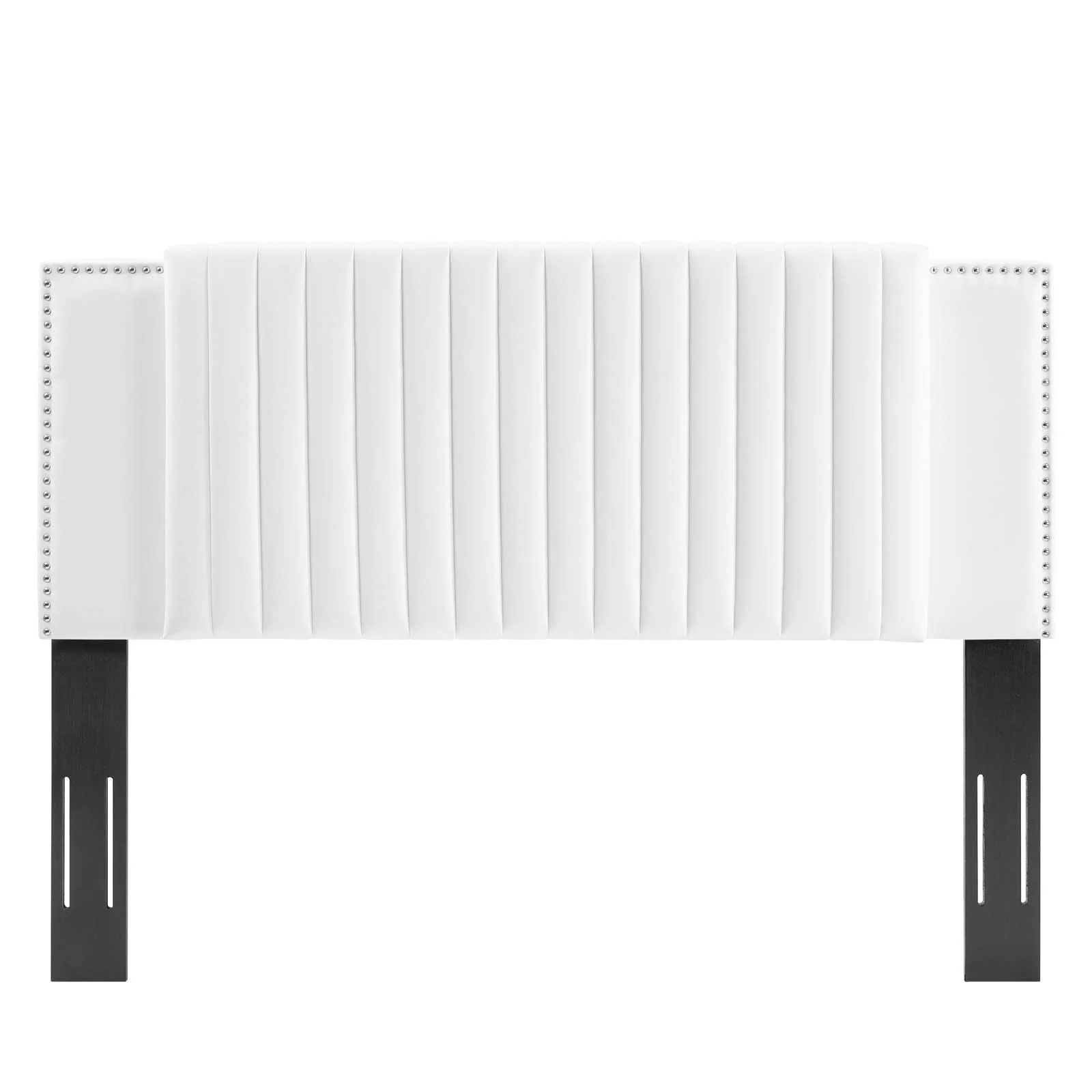 Felicity Channel Tufted Performance Velvet Twin Headboard, White