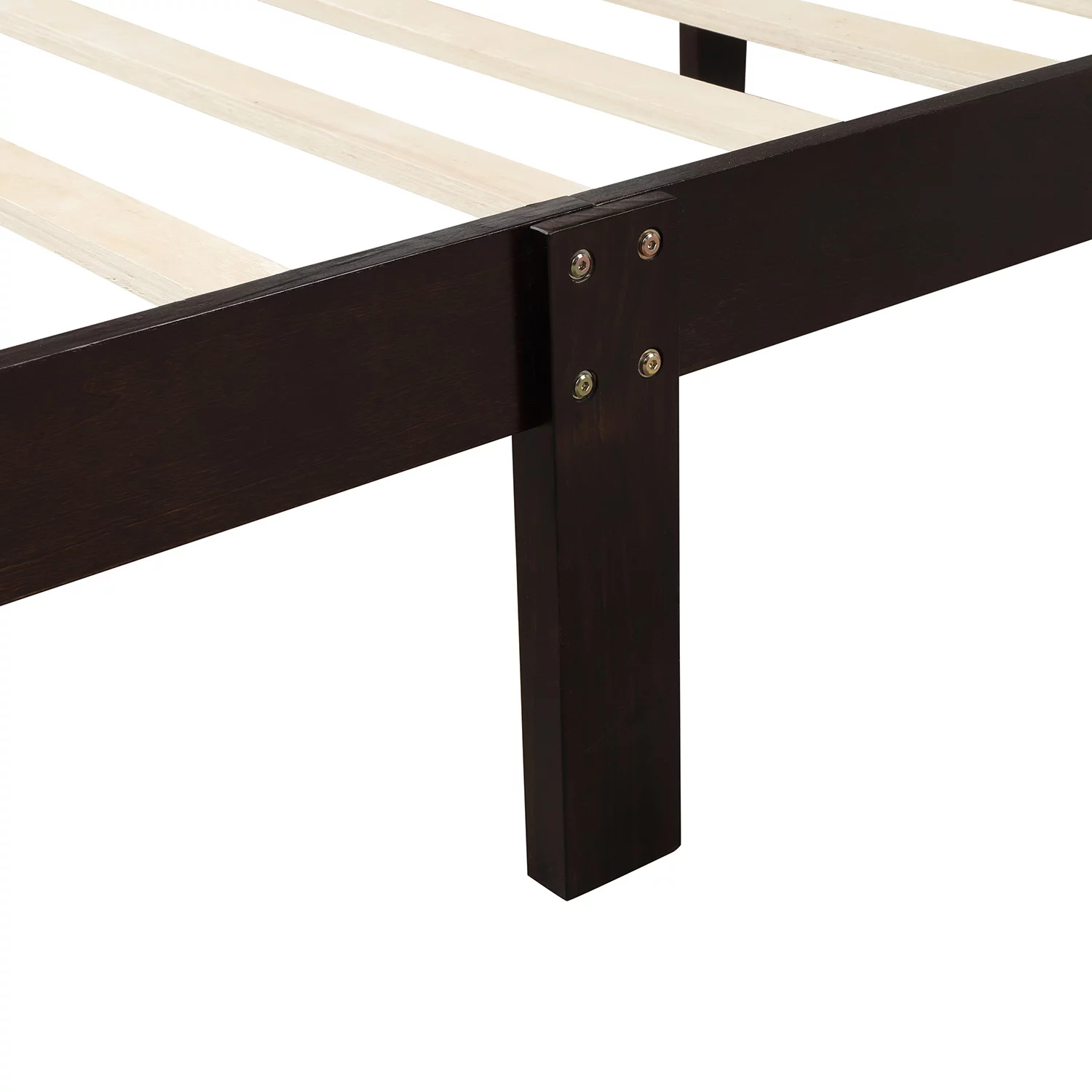 OWSOO Wood Platform Bed Twin Bed Frame Panel Bed Mattress Foundation Sleigh Bed with Headboard/Footboard/Wood Slat Support