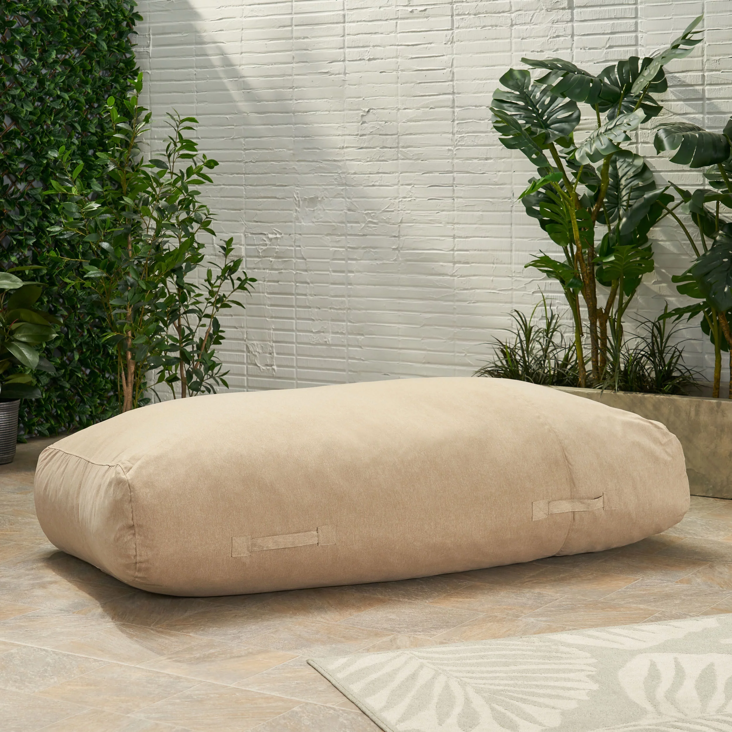 Cecelia Outdoor Water Resistant Fabric 6' x 3' Lounger Bean Bag, Tuscany