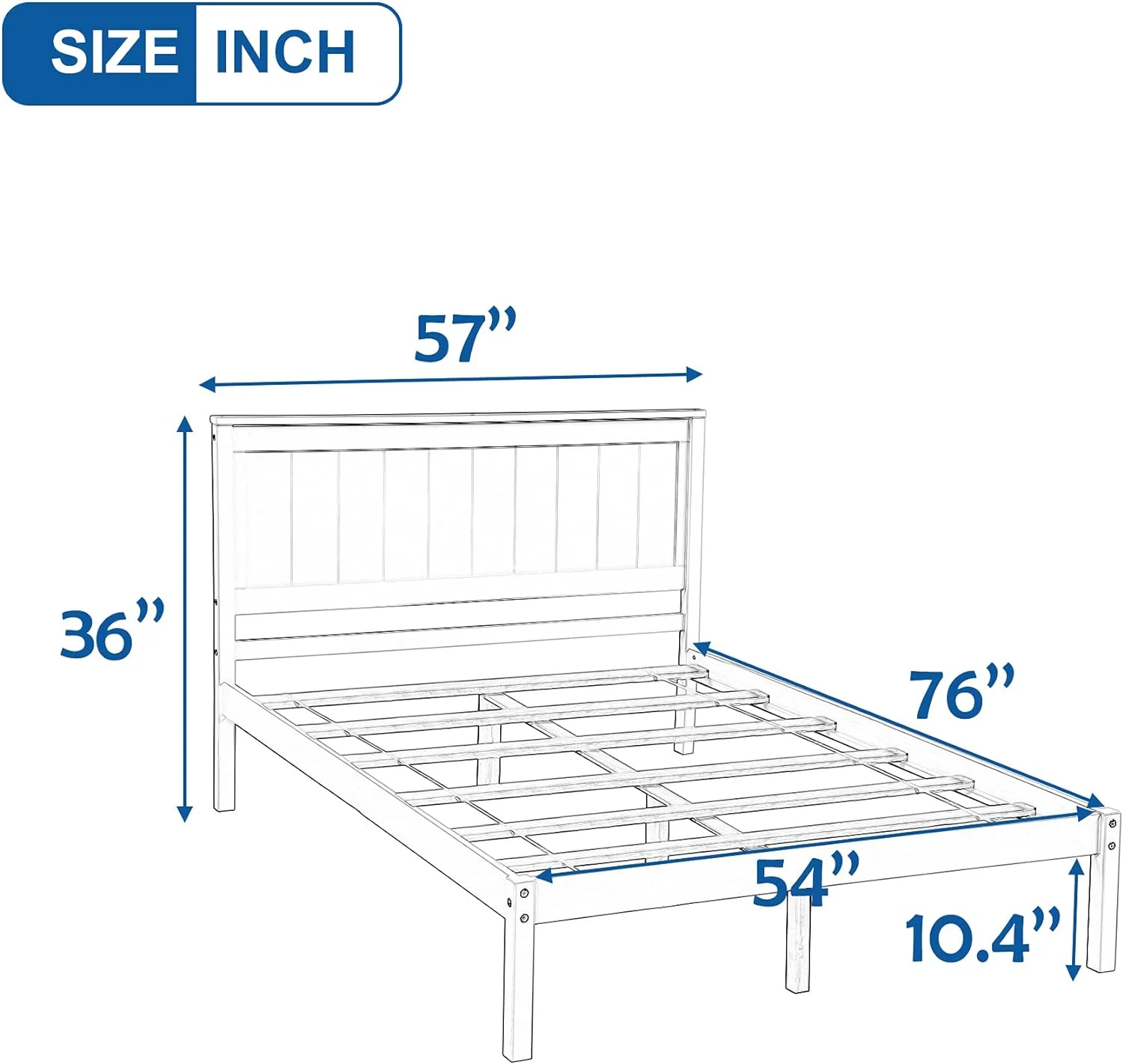 Wood Platform Bed Full Size Platform Bed Frame with Headboard for Bedroom, Living Room,No Box Spring Needed, Espresso