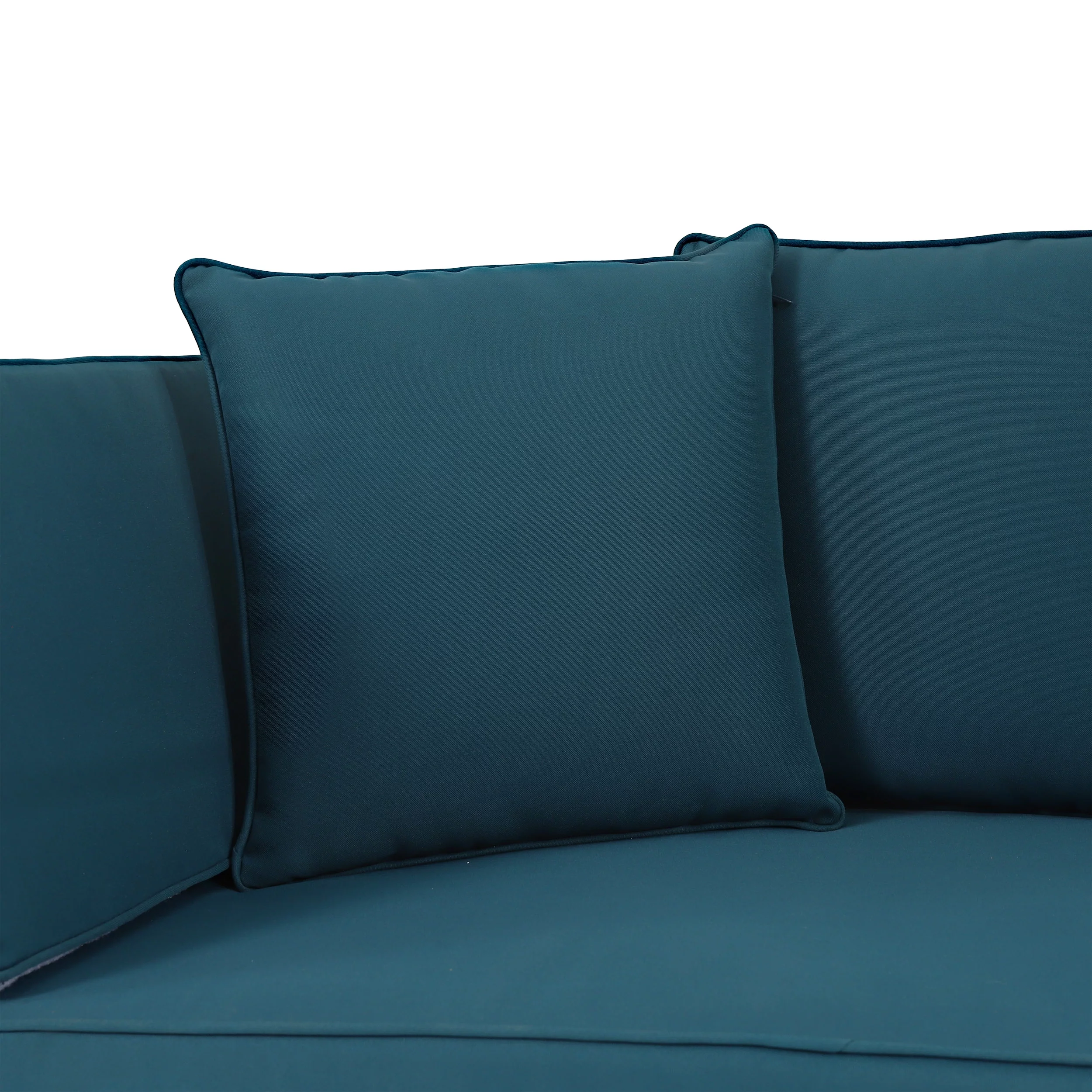 GDF Studio Oceanna Outdoor Acacia Wood and Rope Expandable Daybed with Cushions, Teak, Dark Teal, and Khaki