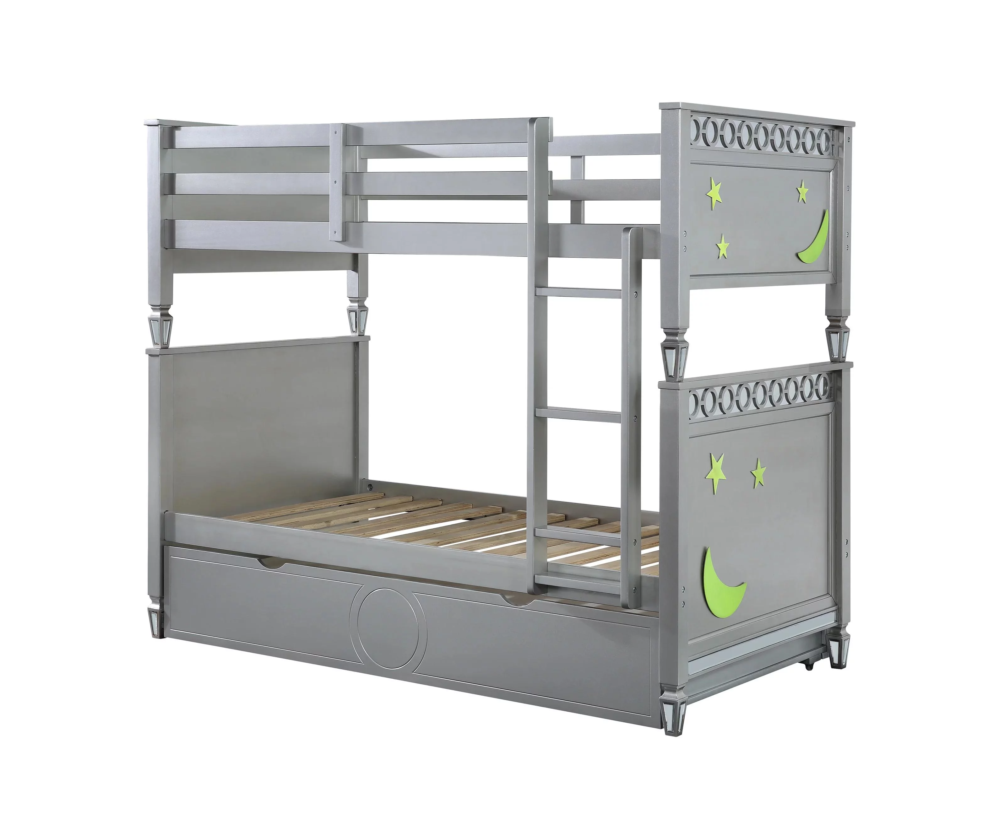 Transitional Silver Convertible Twin/Twin Bunk Bed by Acme Valerie 38325-2pcs