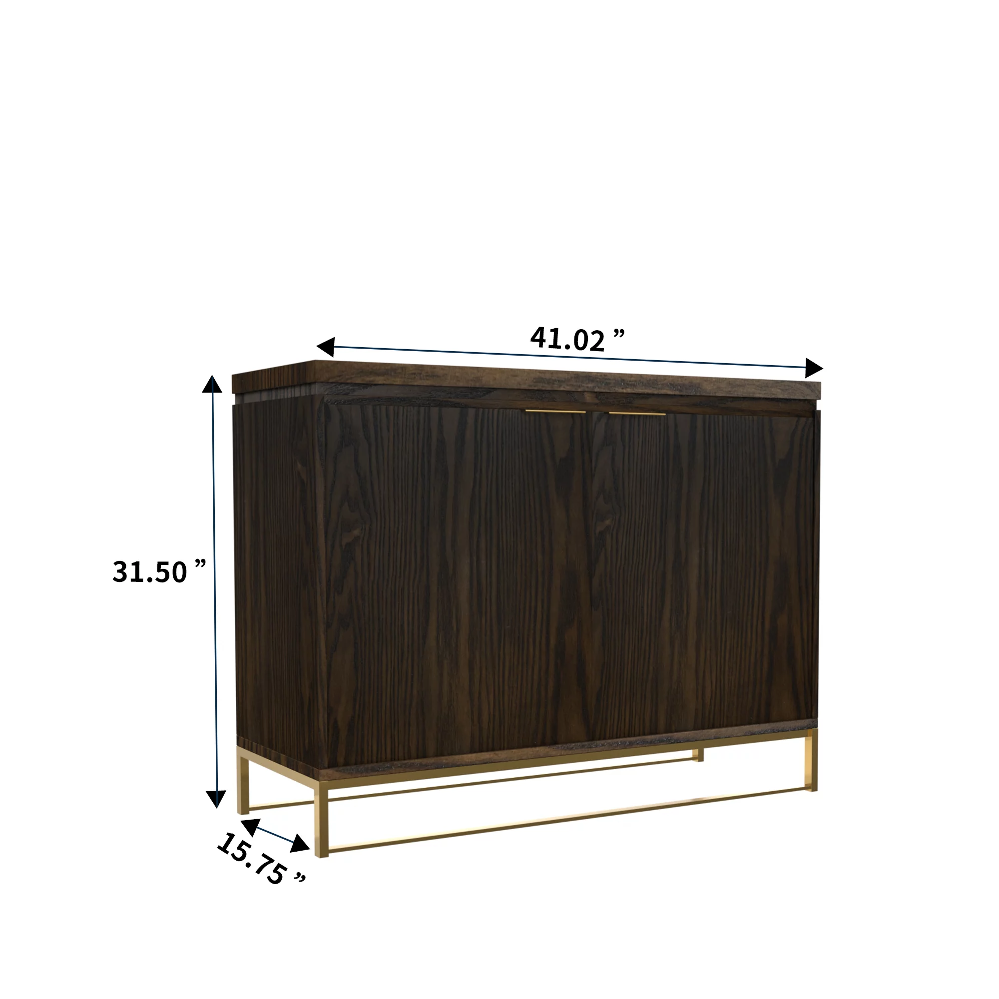 Clihome 2-Door Accent Sideboard Storage Cabinet with Adjustable Shelves, Brown Modern Sideboard Buffet Cabinet for Kitchen, Dining Room, Living Room, Entryway