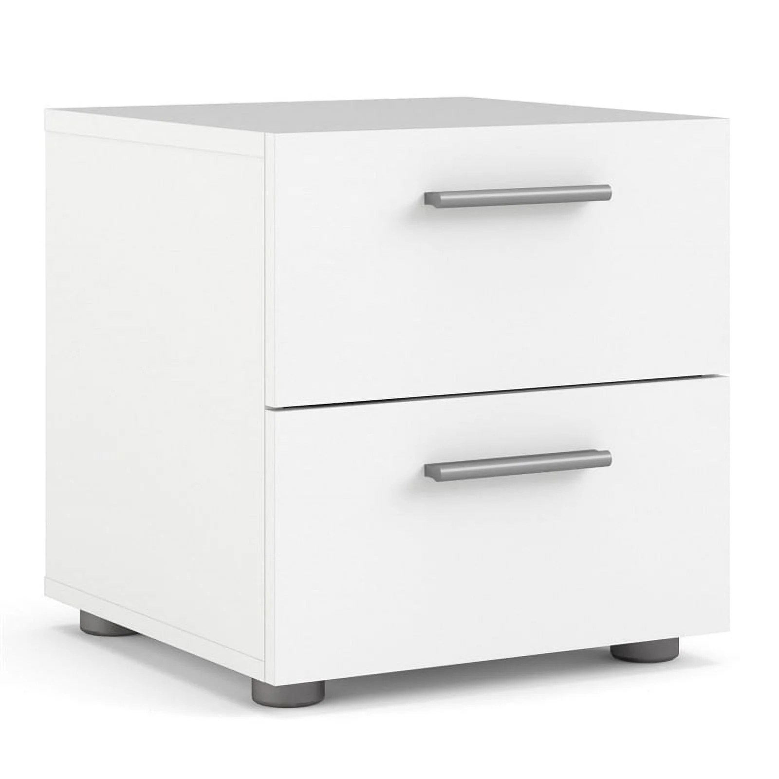 Home Square 2 Piece Bedroom Set with 2 Two Drawer Nightstands in White