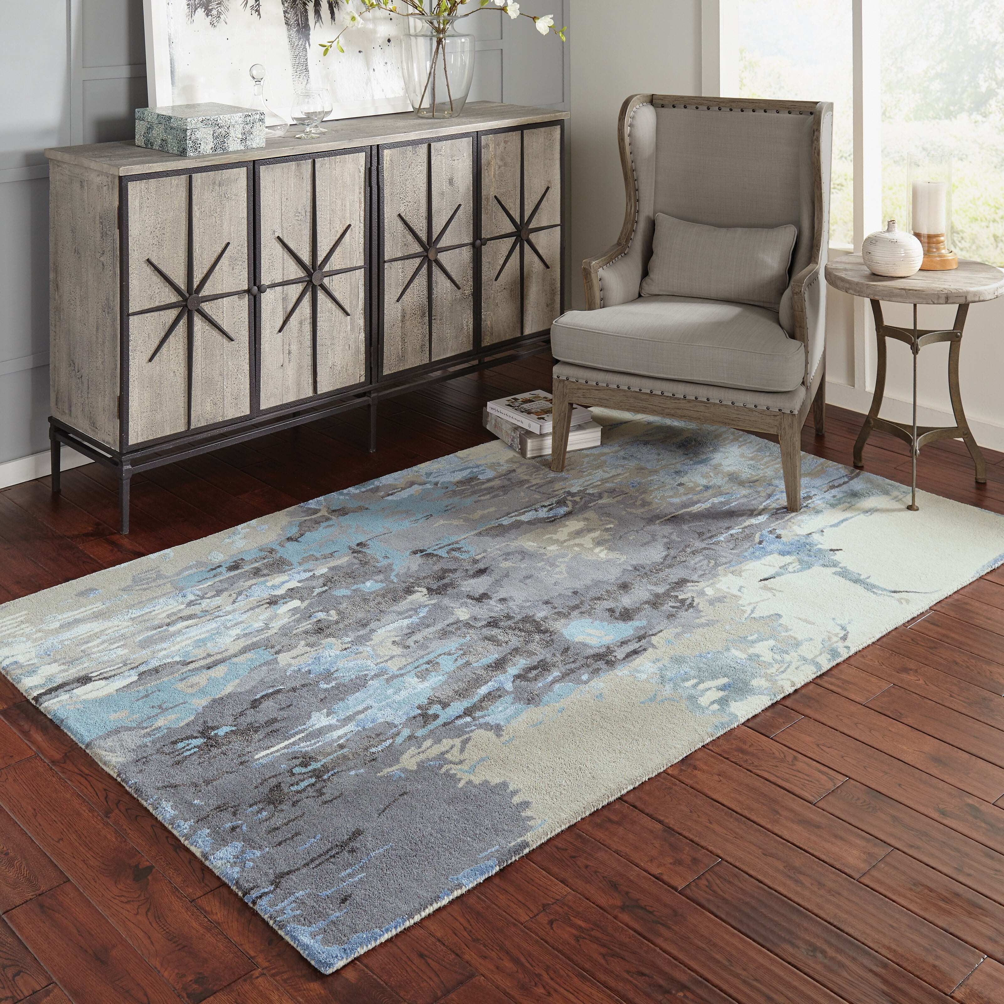 Style Haven Rogue Glacial Abstract Area Rug 8' x 10' 8' x 10' Indoor Living Room, Bedroom, Dining Room