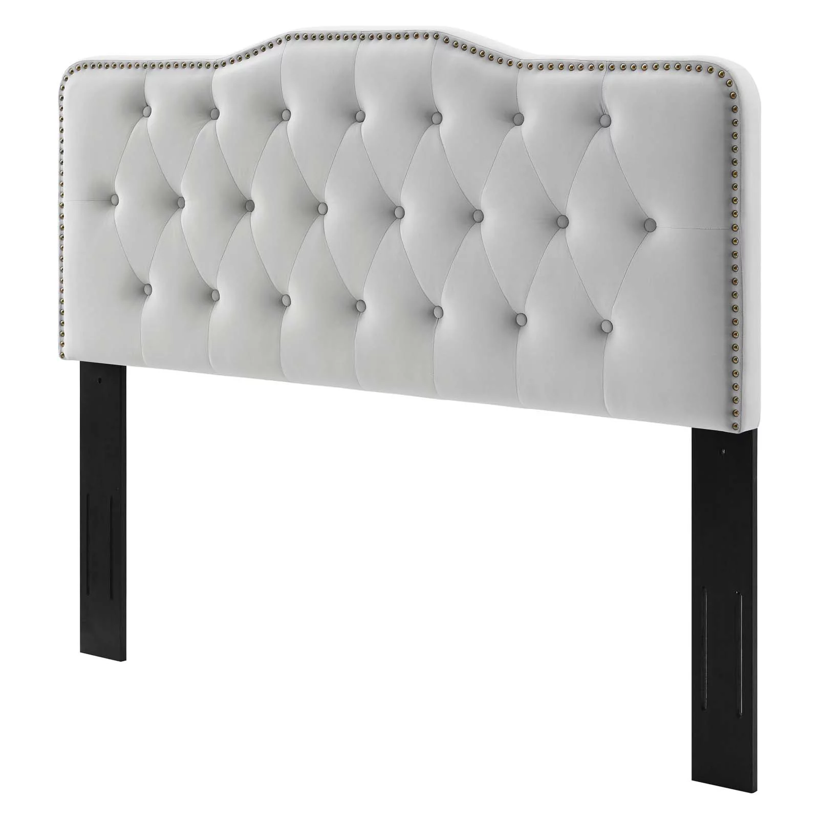 Tufted Headboard, Twin Size, Velvet, Light Grey Gray, Modern Contemporary Urban Design, Bedroom Master Guest Suite