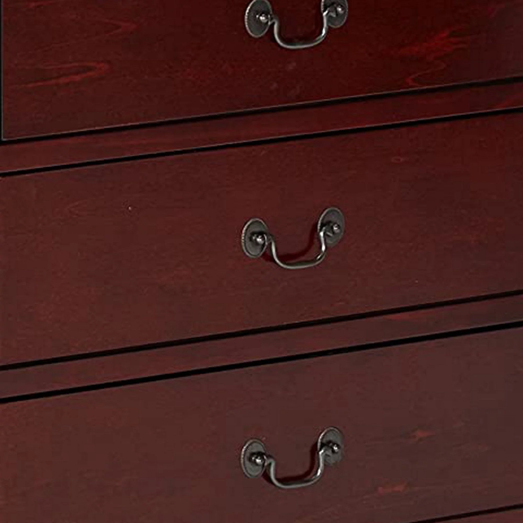 Benzara Traditional Style Wooden Dresser with Six Drawers, Cherry Brown