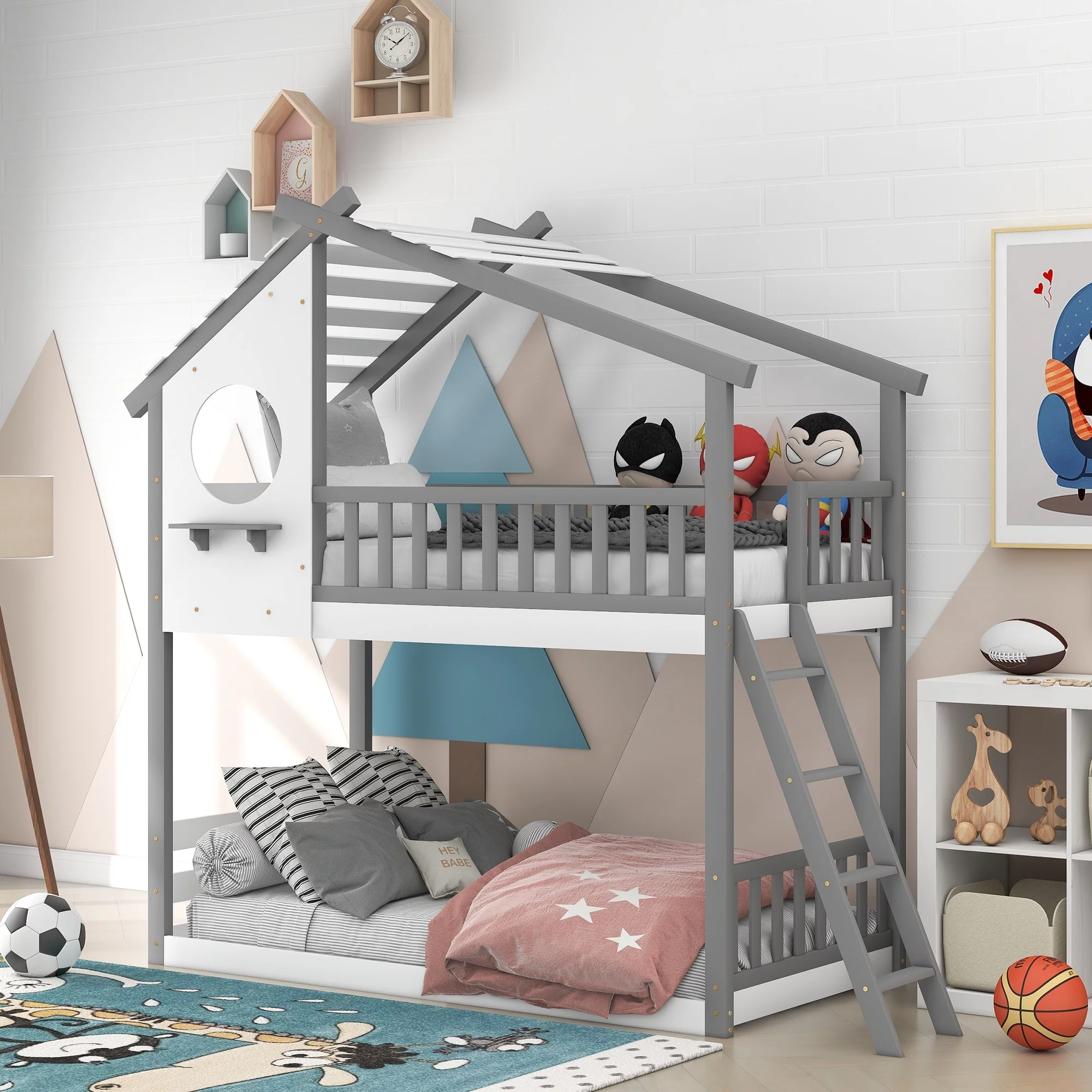 BESTCOSTY Full over Full Bunk Bed