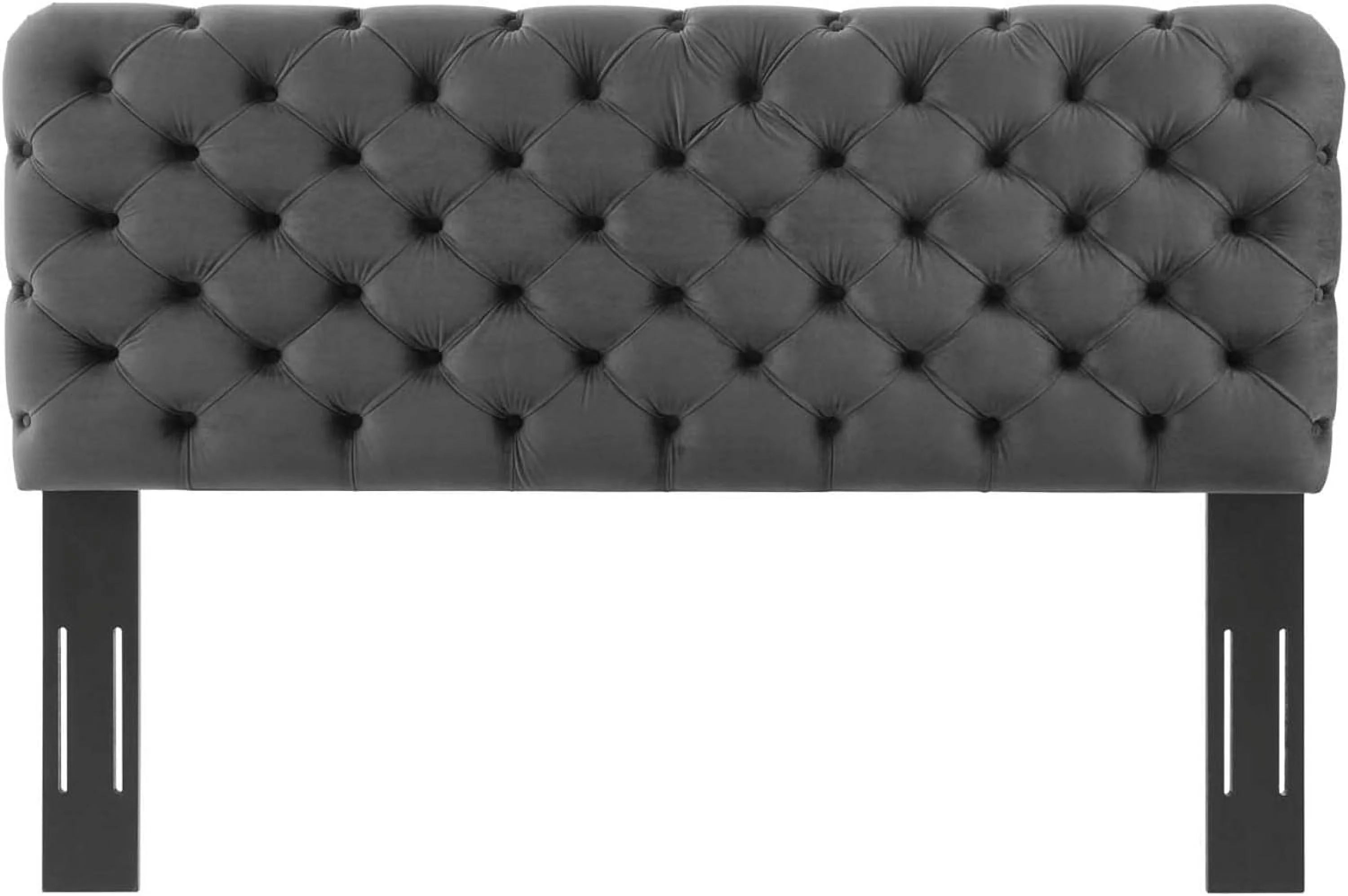 Exquisite Lizzy Tufted Performance Velvet Full/Queen Headboard - Elegant, Diamond-Patterned, Stain-Resistant Upholstery - Compatible With Queen/Full Bed Frames - Easy Assembly.