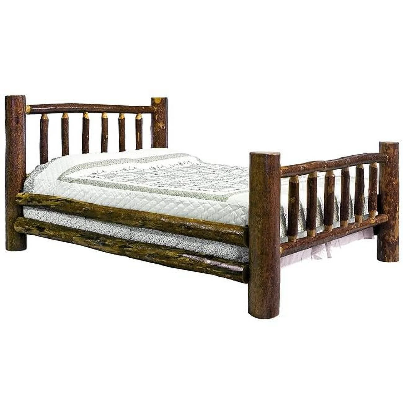 Glacier Country Collection Bed with Laser Engraved Wolf - Full