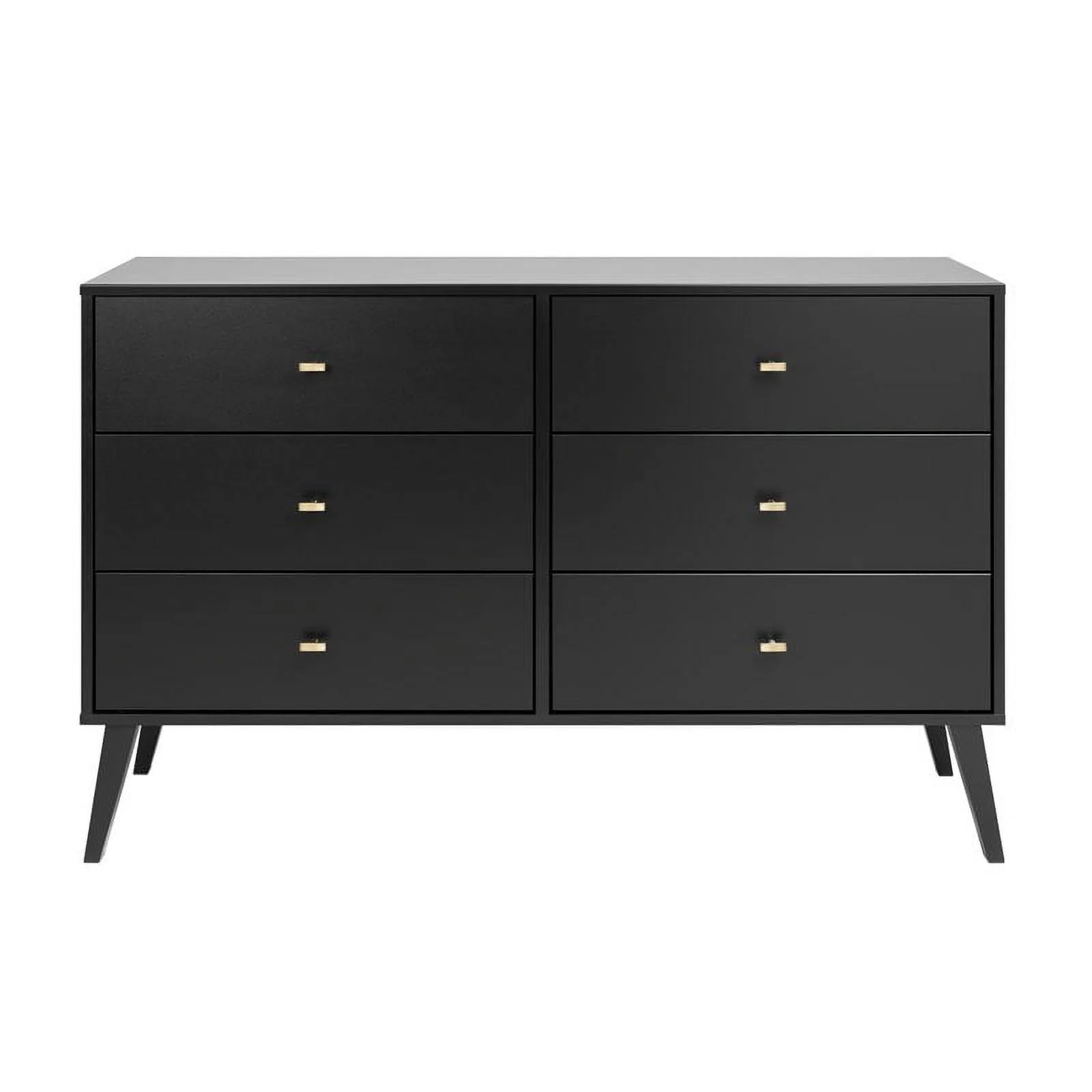 Prepac Milo Mid Century Modern 6-drawer Dresser, Black