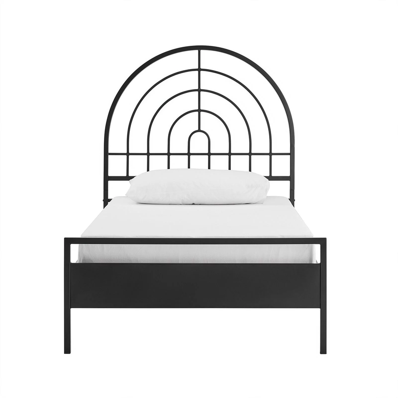 Contemporary Arch Shape Metal Twin Bed - Black
