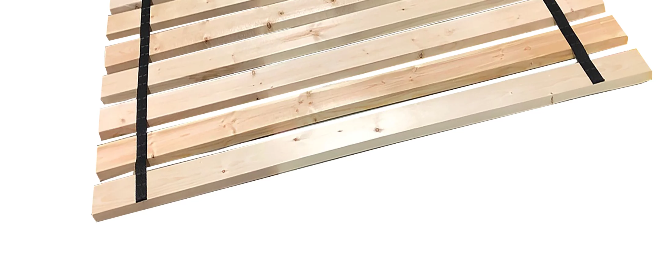 The Furniture King Bed Slats King Size Wood Less Than 2 Inches Apart Specialty Platform Plank Bed Frame Support Boards Attached with Black Strapping 72