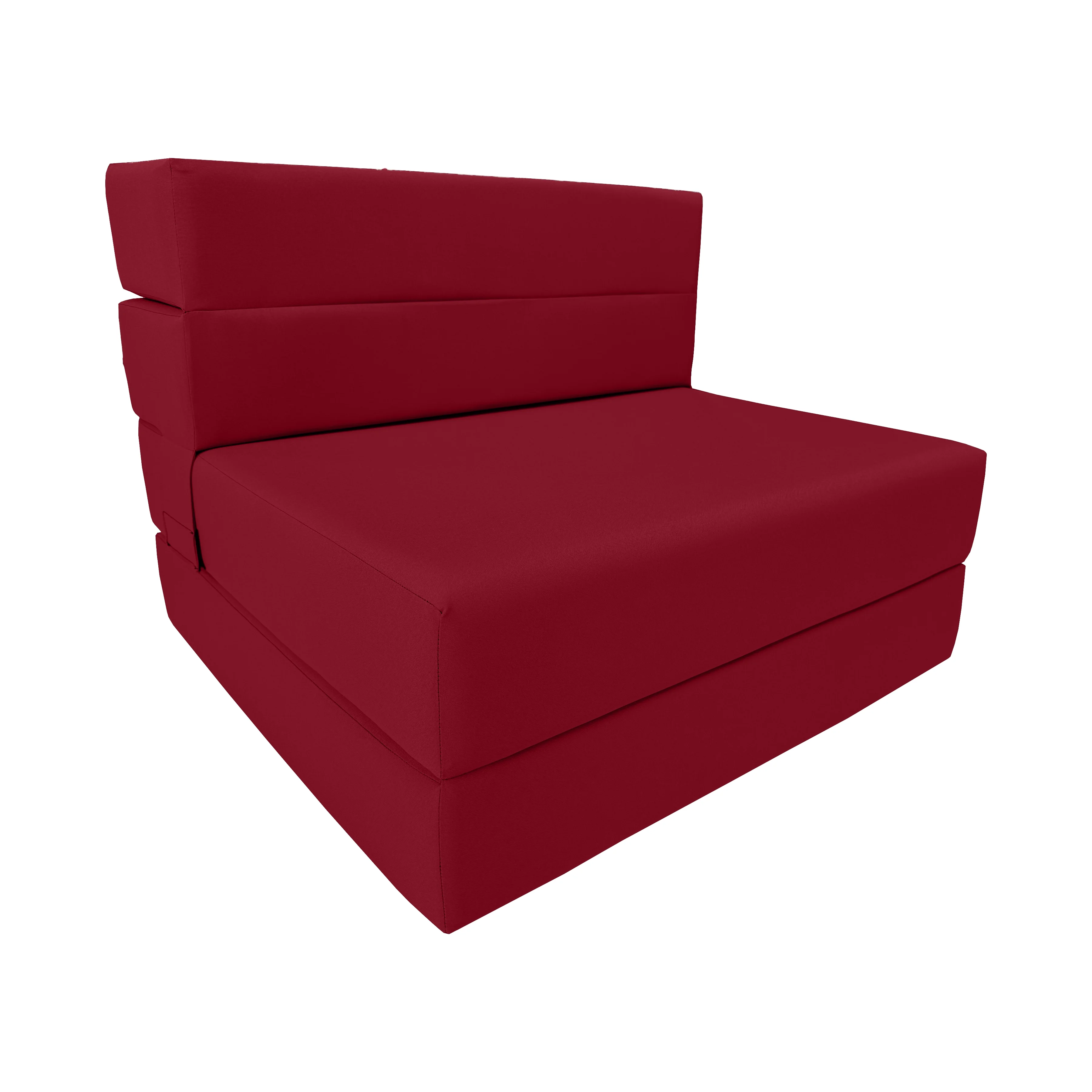 Lounger Folding Foam Mattresses, Portable Convertible Sofa Beds, Sleeper Flip Chairs, Red 80 x 32 x 6
