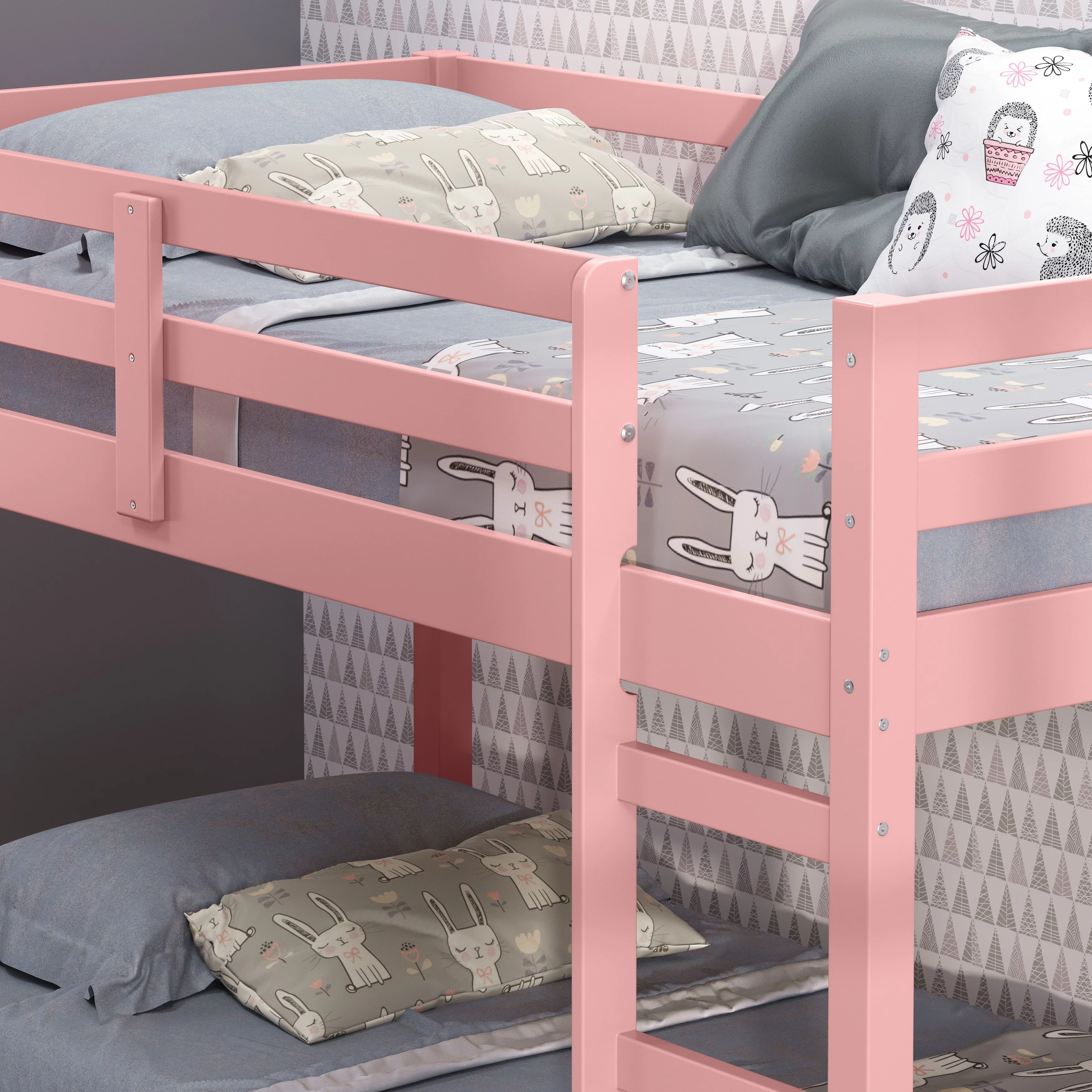 ACME Gaston II Twin Loft Bed in Pink Finish