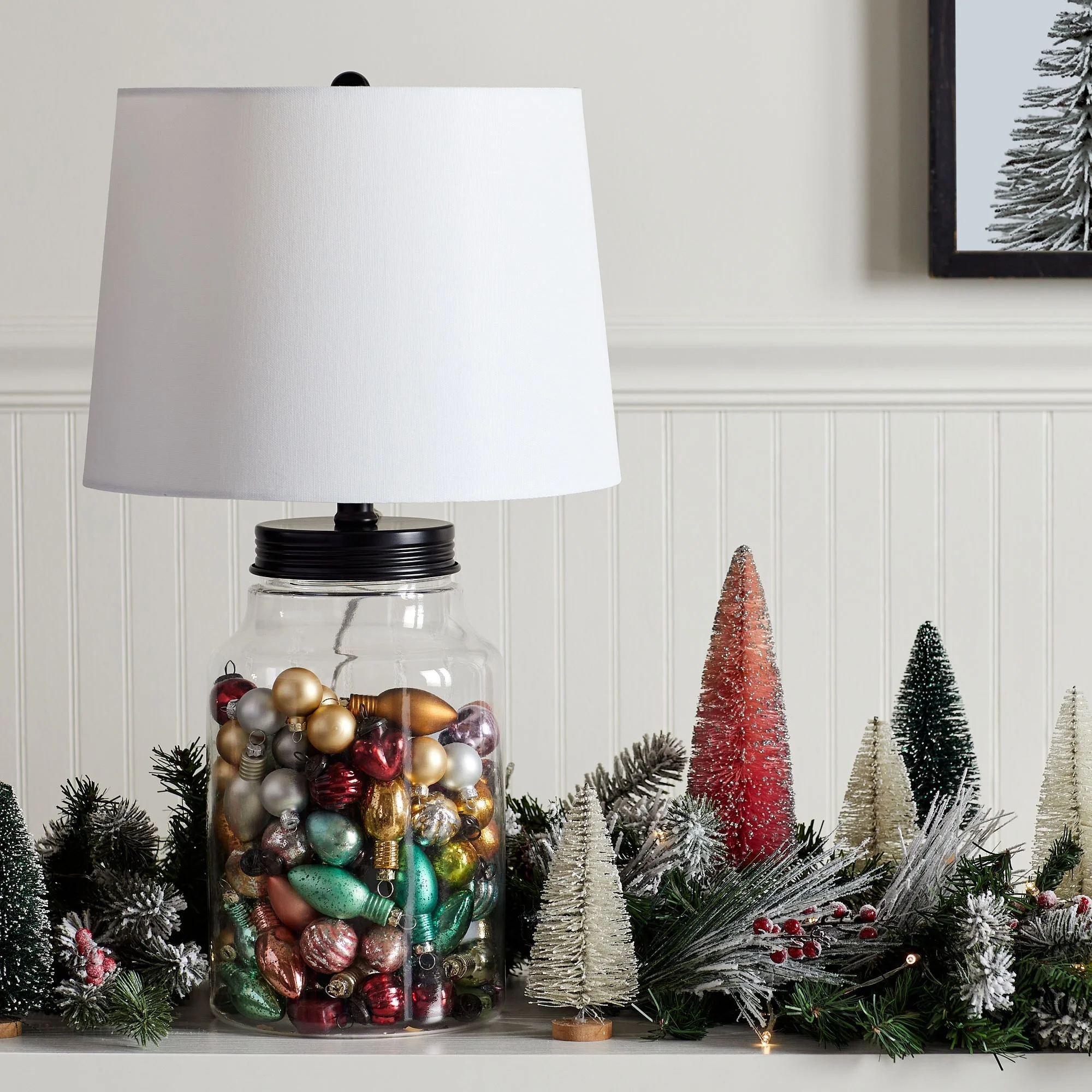 Catalina Lighting Fillable Glass Table Lamp, LED Bulb Included - 13.0 x 13.0 x 22.5