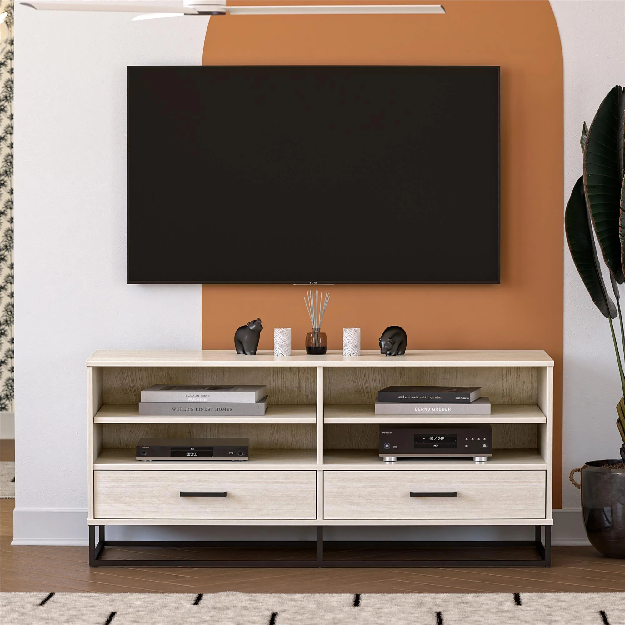 Novogratz Kelly TV Stand with Drawers for TVs up to 55