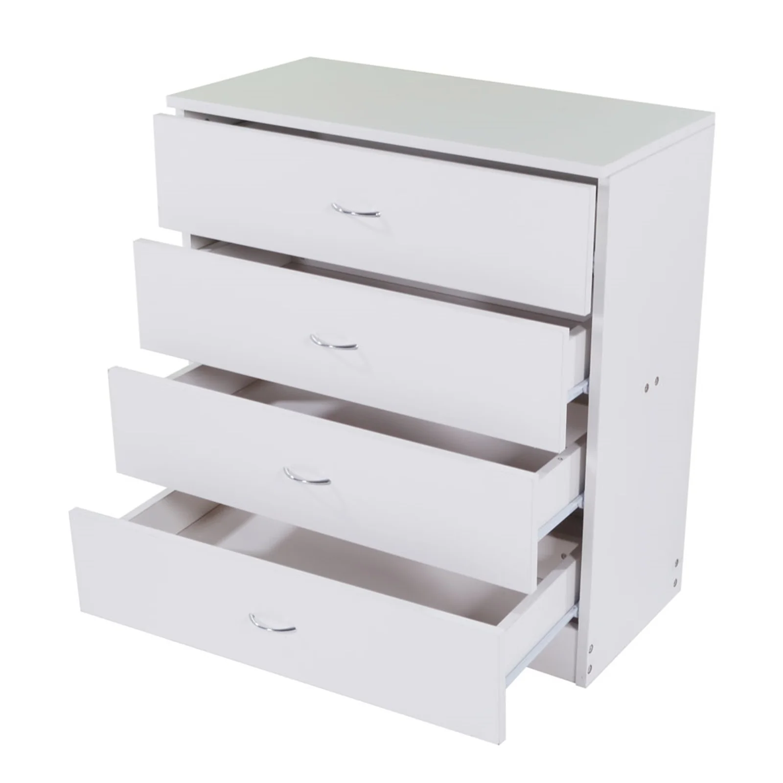 Seyurigaoka Portable Wood Simple 4 Tiers Drawer Dresser, Cuboid Drawer Cabinet