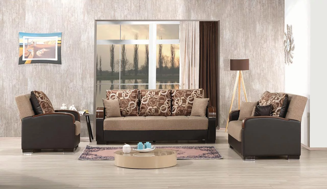 Ottomanson Founders Sleeper Loveseat, Brown Chenille