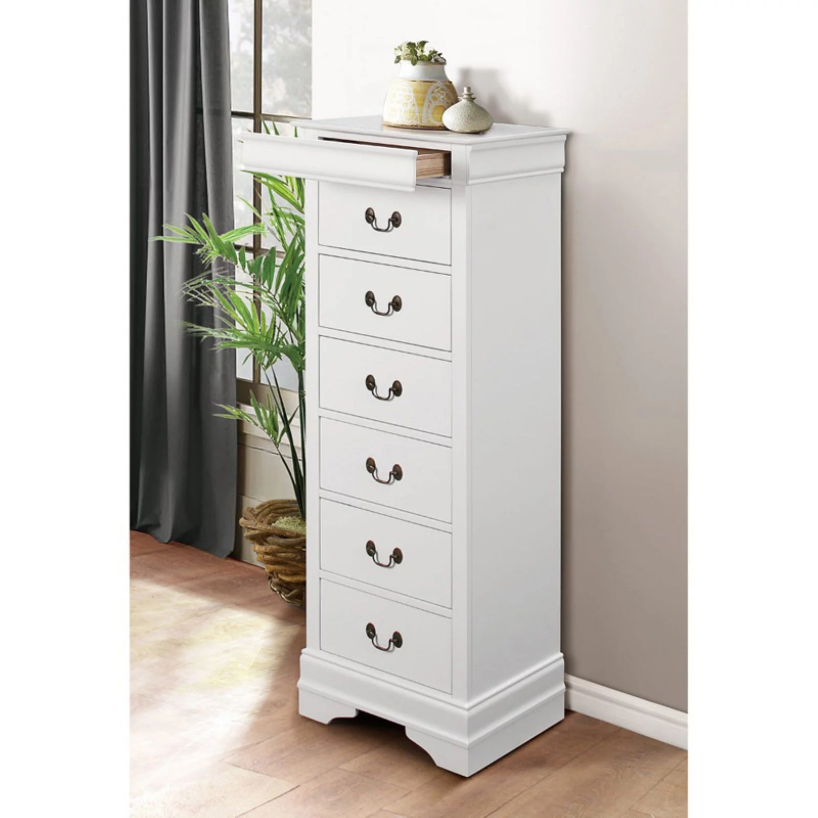 Benzara Wooden 6 Drawer Lingerie Chest
