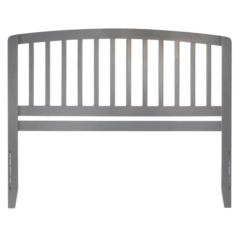 Bowery Hill Traditional Wood King Headboard with USB Charging Station in Gray