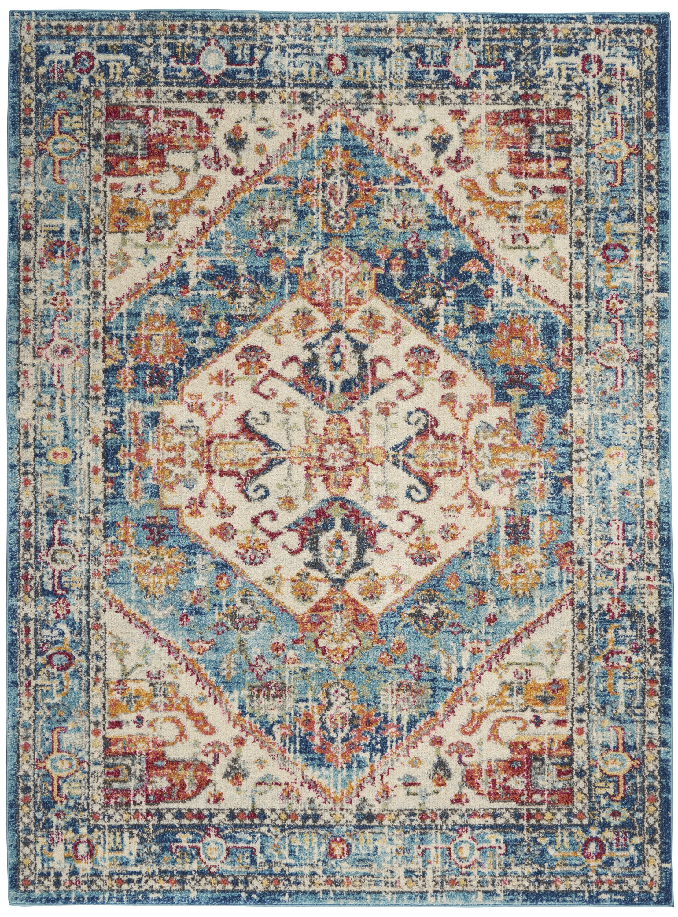 Nourison Passion Ivory/Light Blue 5'3