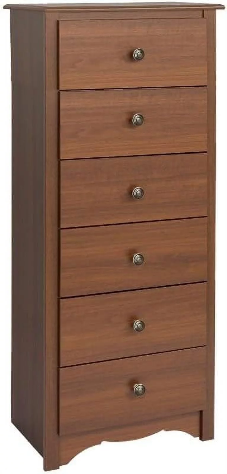 xrboomlife 53" Tall 6 Drawer Woode Chest with Solid Metal Knobs for Bedroom in White
