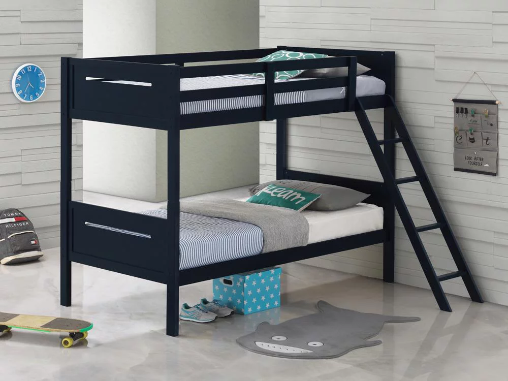 Littleton Twin Over Twin Bunk Bed Blue