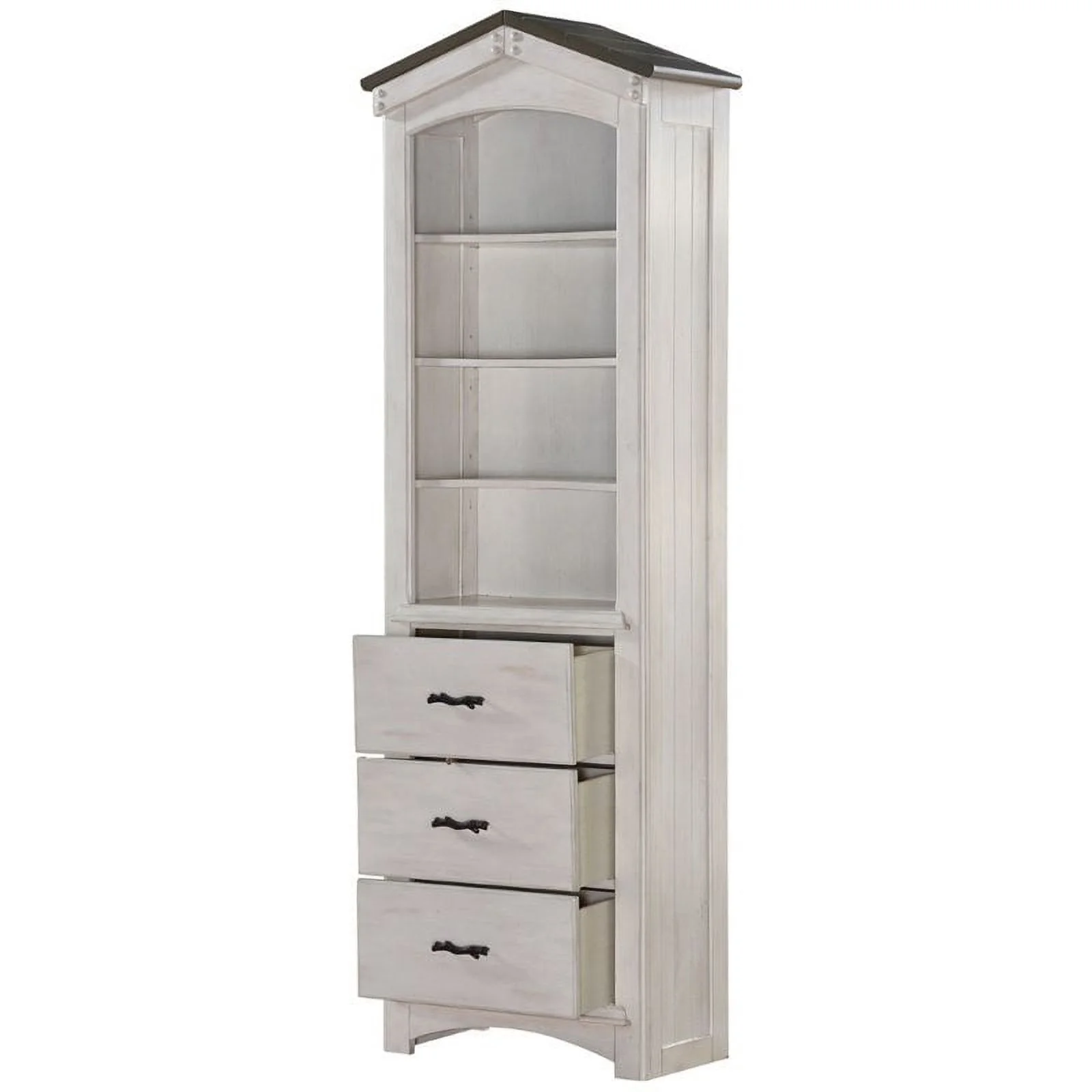 Home Square 3-Piece Furniture Set with Bookcase Cabinet Twin Bed and Trundle