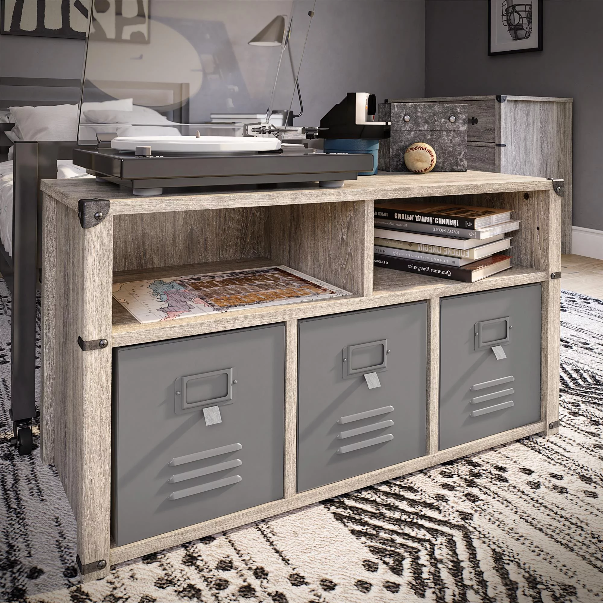 Little Seeds Nova Bedroom Storage Bench - Grey Oak