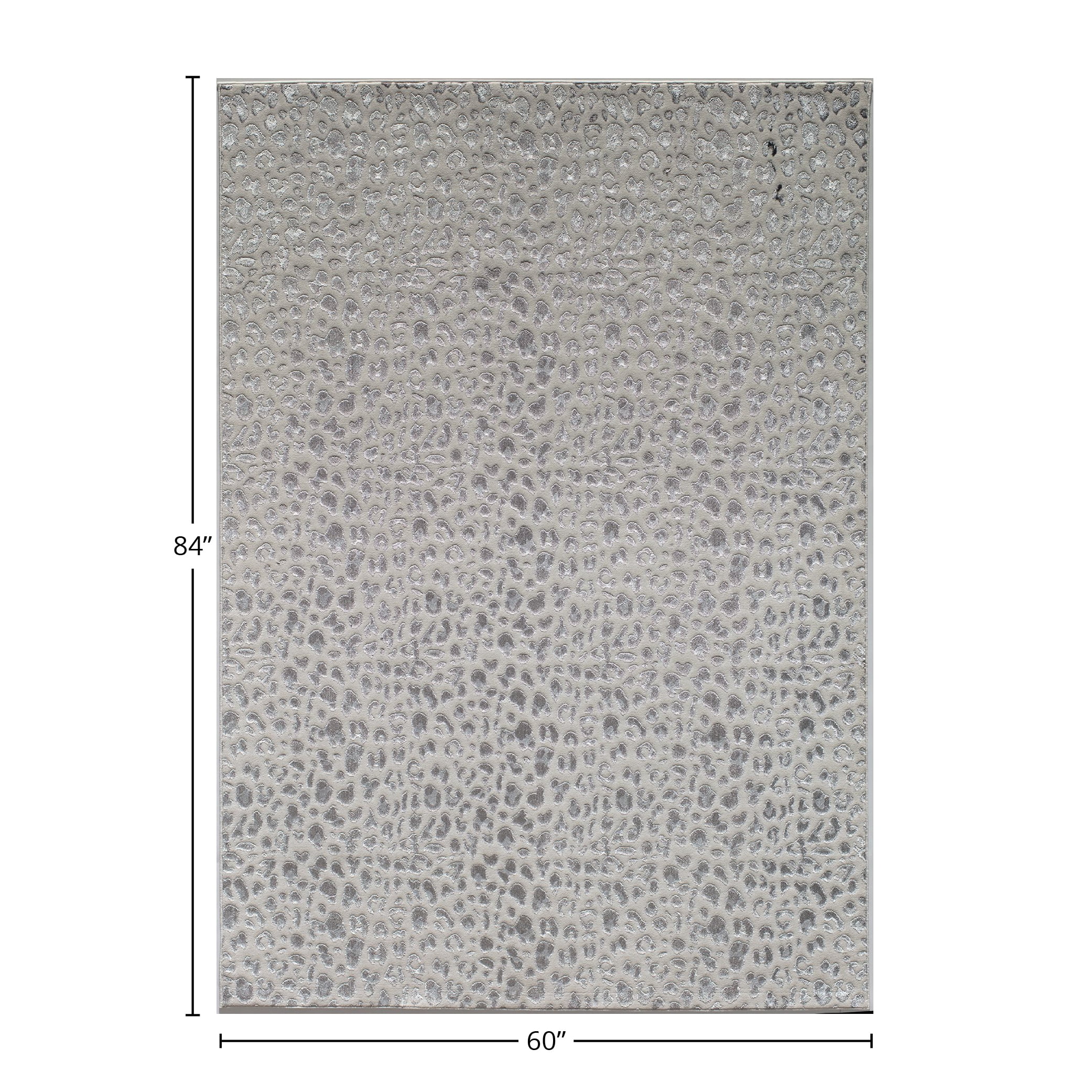 CosmoLiving By Cosmopolitan Natura HZ50A Snow Leopard Animal Contemporary white Area Rug, 5'x7'