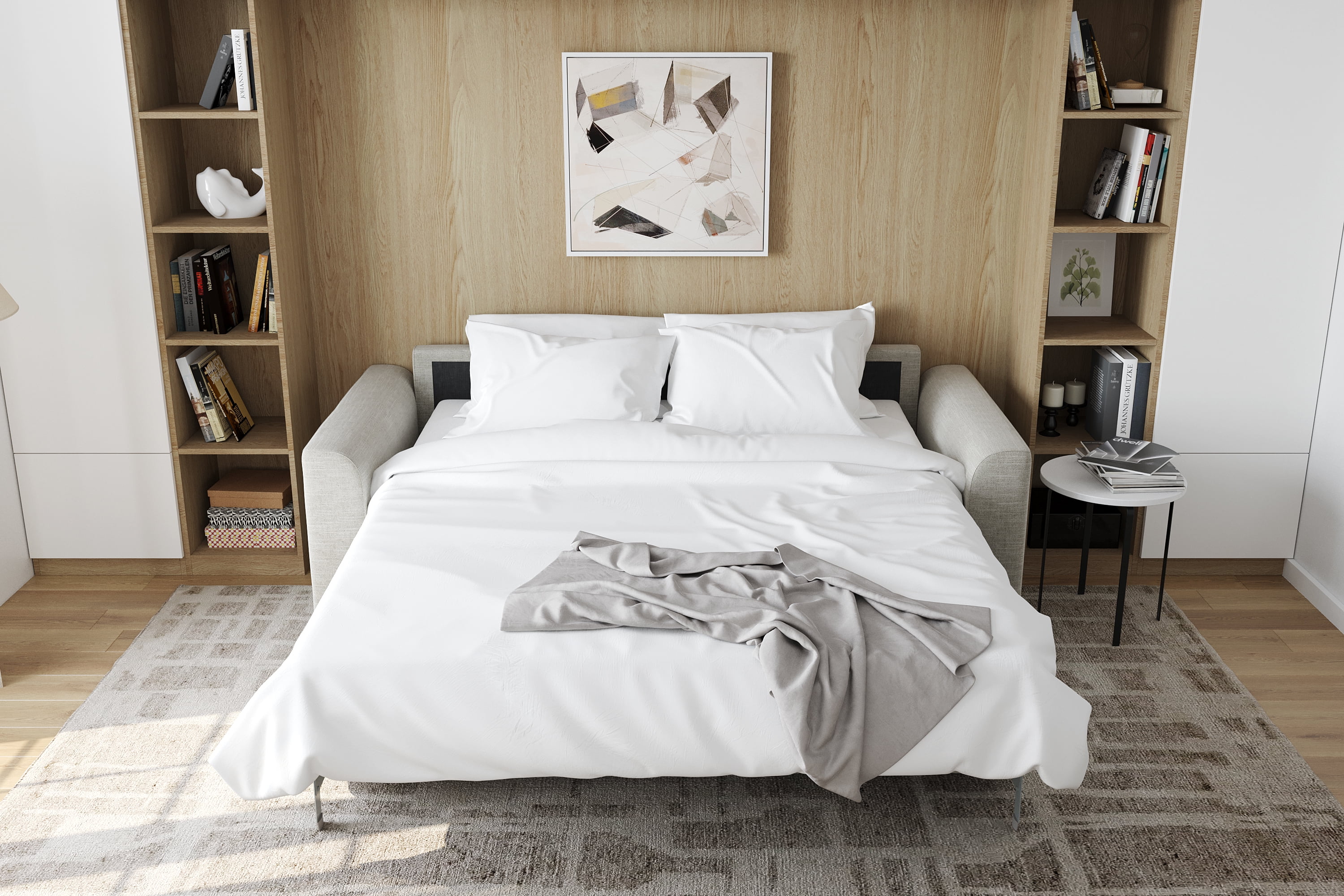 Sleeper Sofa Couch Bed with Gel Mattress 2-in-1, Queen Size, Convertible Loveseat Sofa with Pullout Bed, Sylvie Sleeper Sofa 82