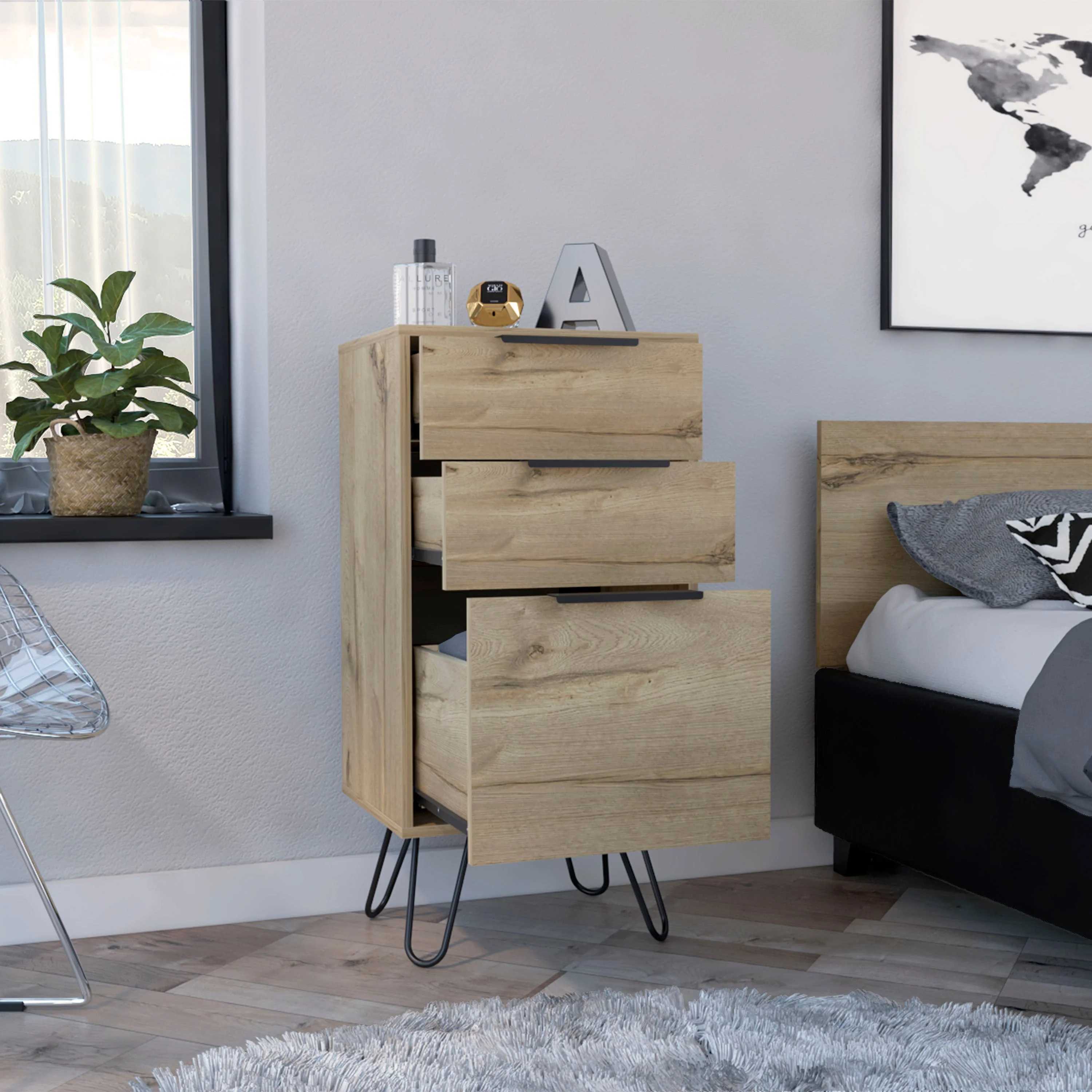 Boahaus Shirin Dresser, Manufactured Wood, for Adults, Light Oak