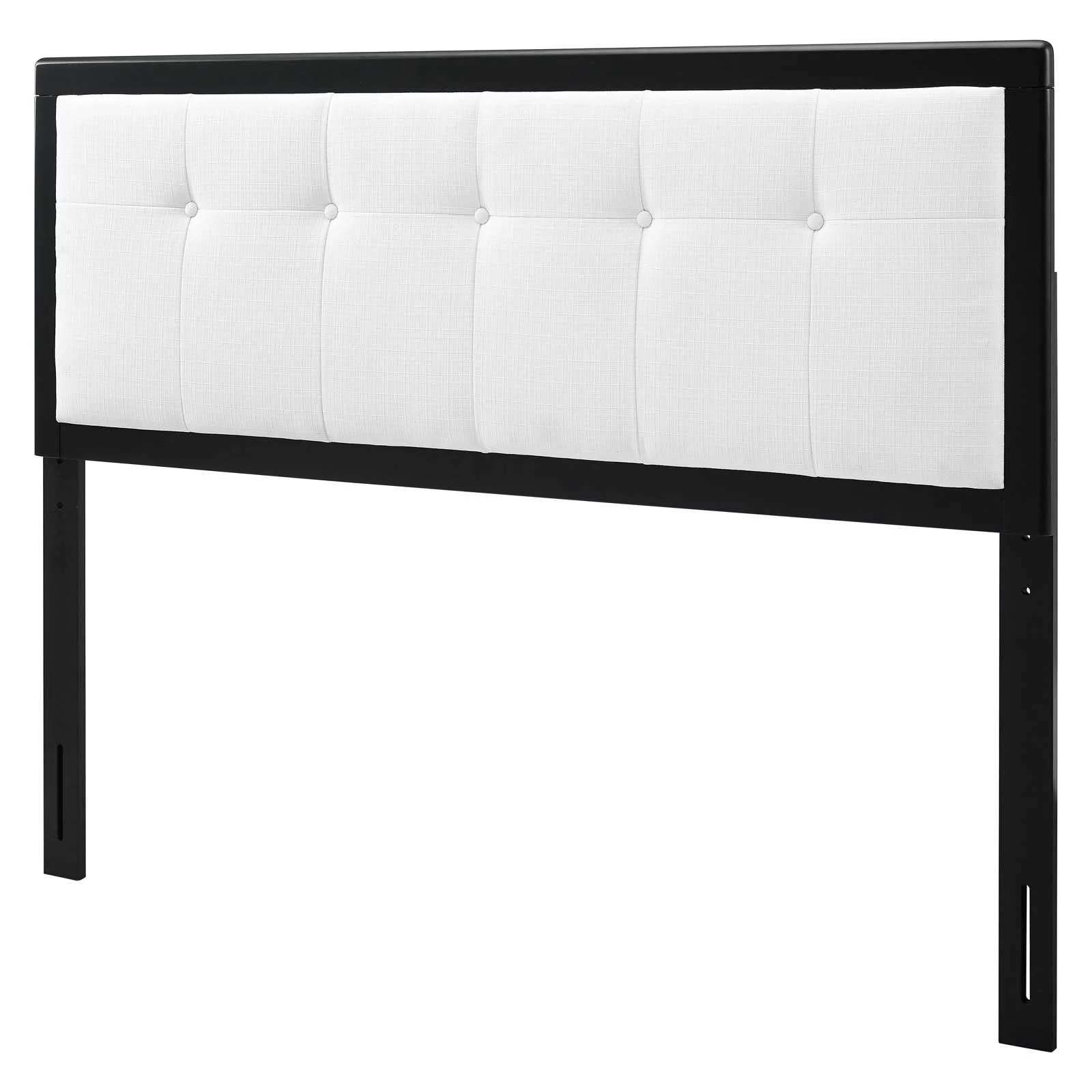 Tufted Headboard, Queen Size, Wood, Fabric, Black White, Modern Contemporary Urban Design, Bedroom Master Guest Suite