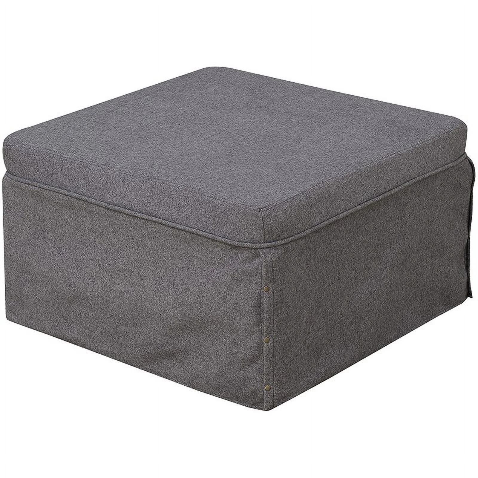 Pemberly Row Contemporary Twin Folding Bed Ottoman in Gray Fabric