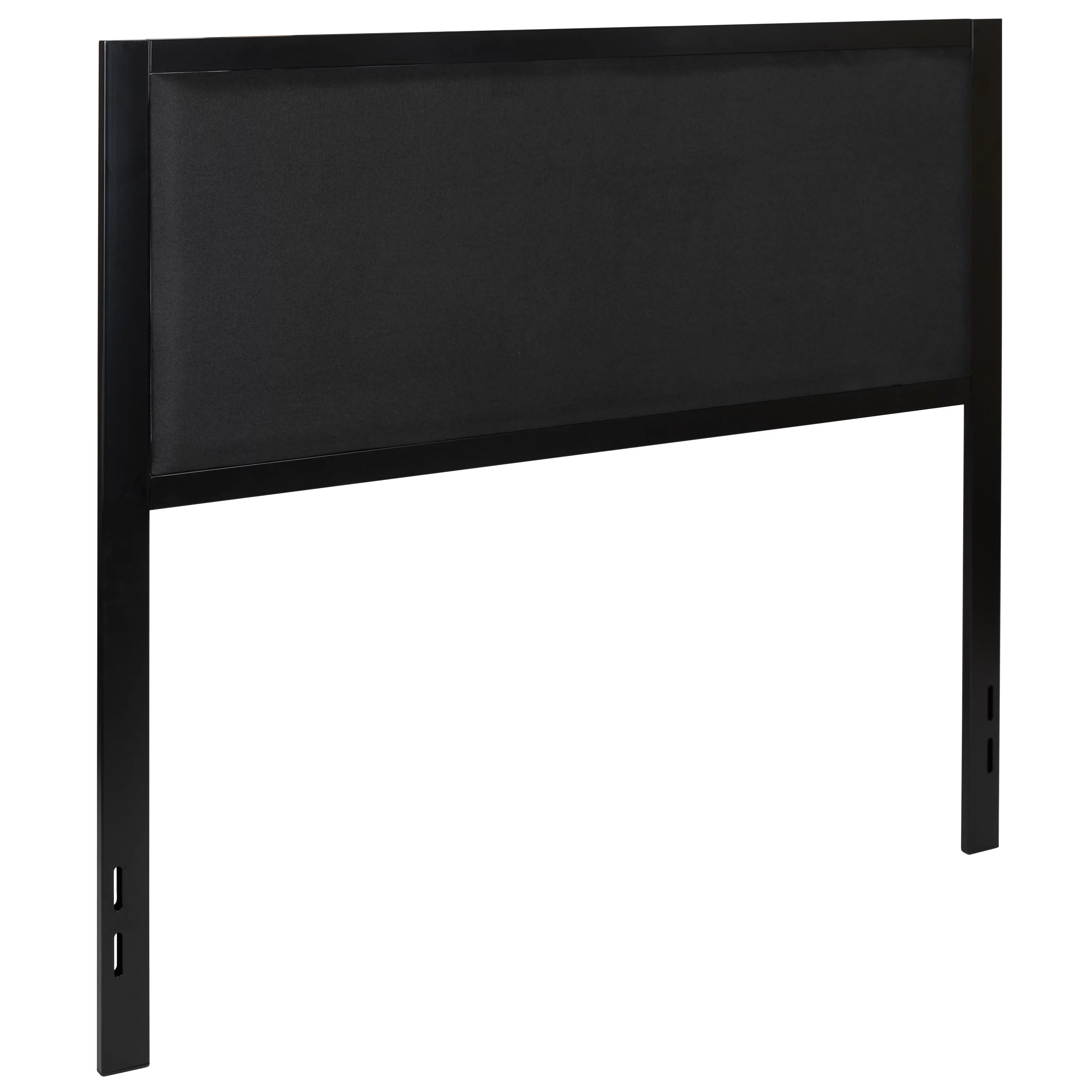Merrick Lane Full Size Headboard Black Fabric Upholstered Headboard With Metal Frame and Adjustable Rail Slots