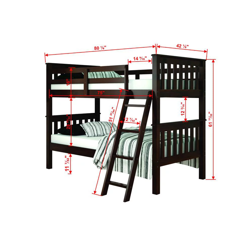 Donco Trading Mission Bunkbed Cappuccino With Slat Kit