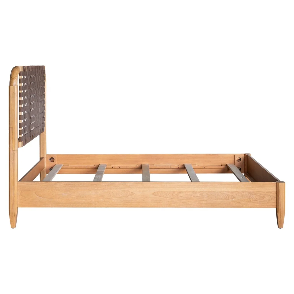 Gracie Mills Edmundo Woven Faux Leather Queen Bed