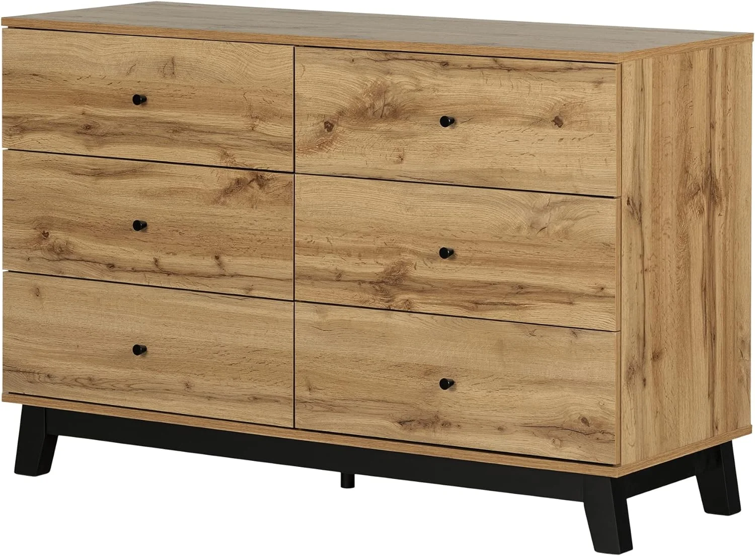 RUNFAYBIU Bellami 6-Drawer Double Dresser  Nordik Oak