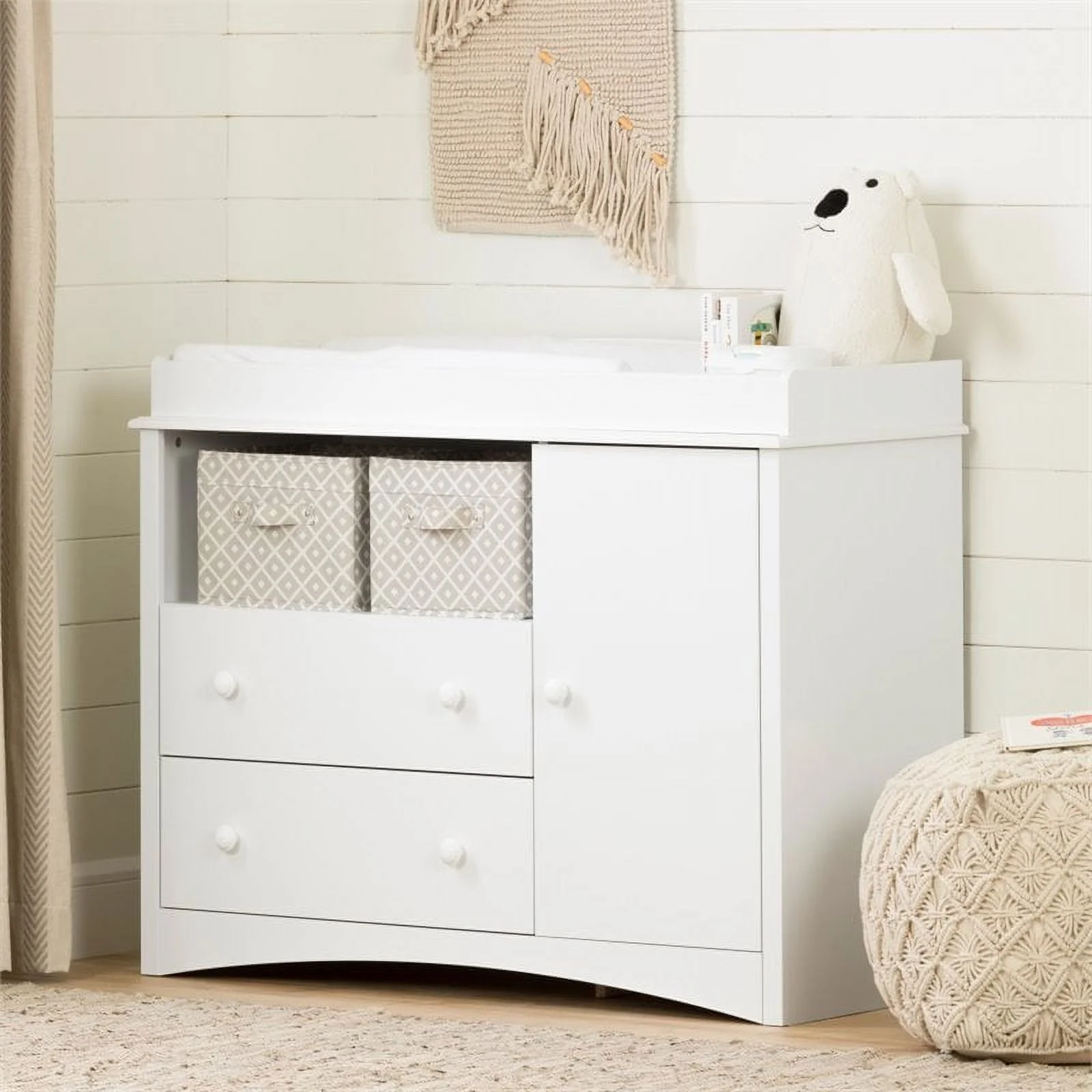 South Shore Furniture South Shore Peek-a-boo Changing Table, Pure White