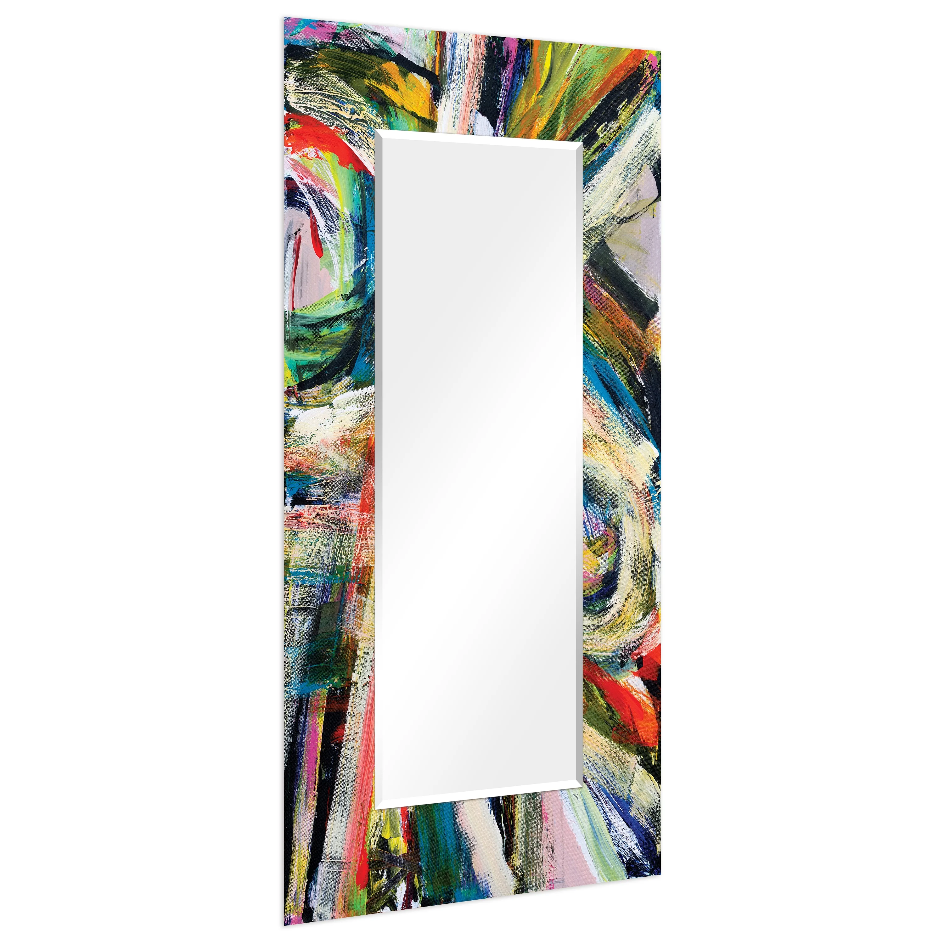 Rock Star I Rectangular Beveled Mirror on Reverse Printed Tempered Art Glass, 72