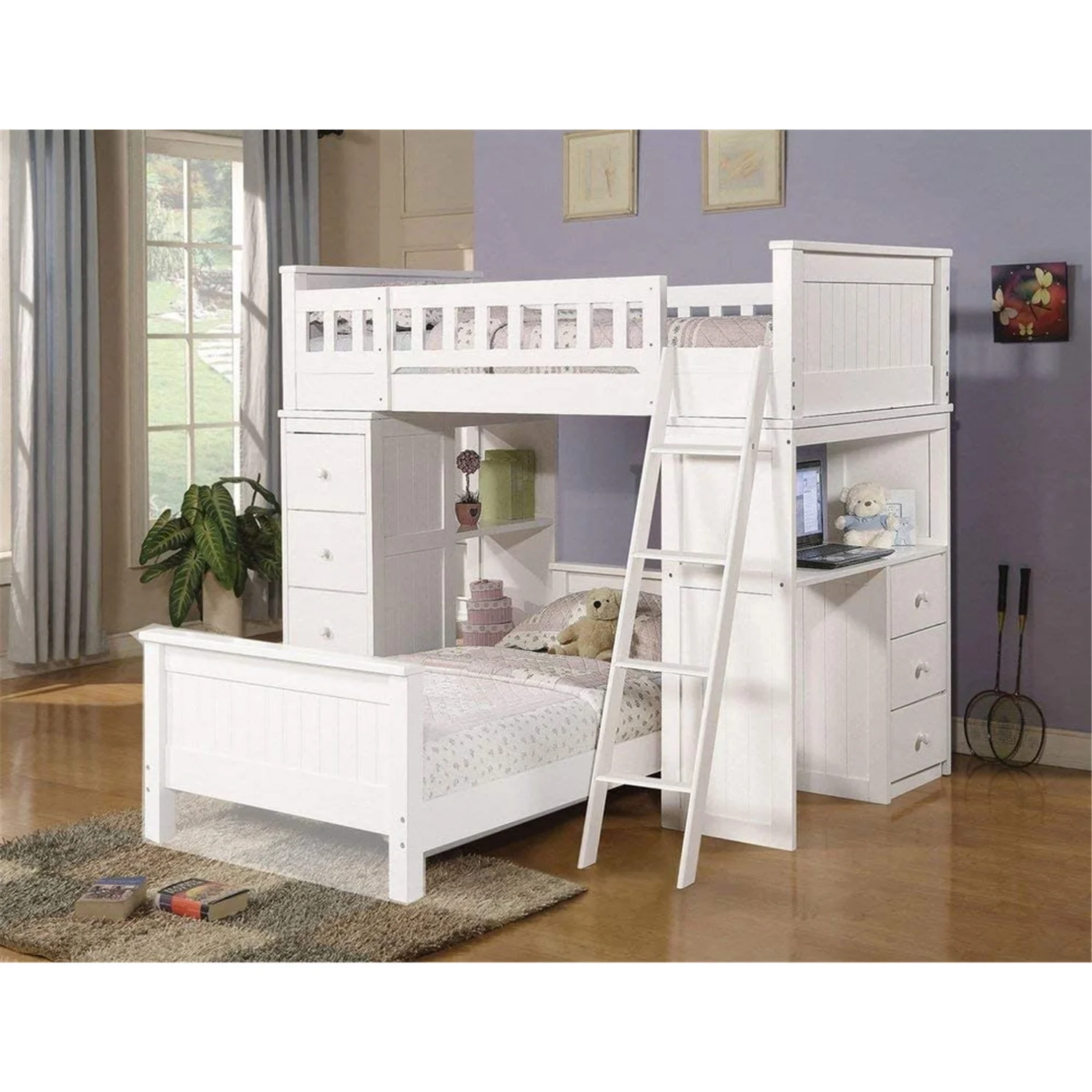 HomeStock Retro Revival Loft Bed
