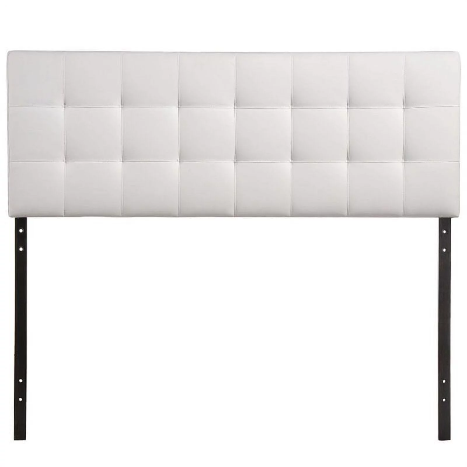 Roseberry Kids Modern Faux Leather Full Tufted Panel Headboard in White