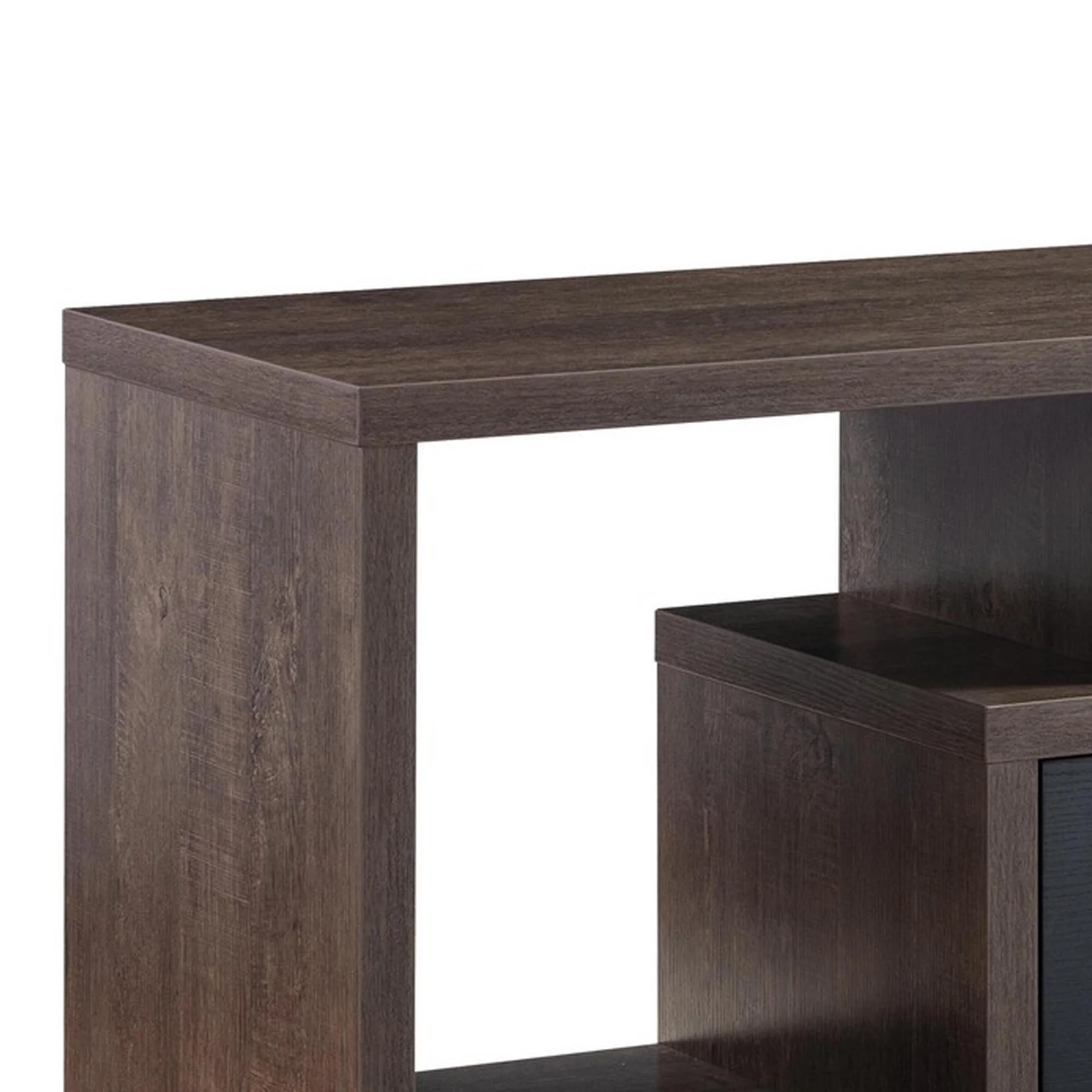 Elle 60 Inch TV Media Entertainment Console, 3 Compartments, Drawer, Walnut
